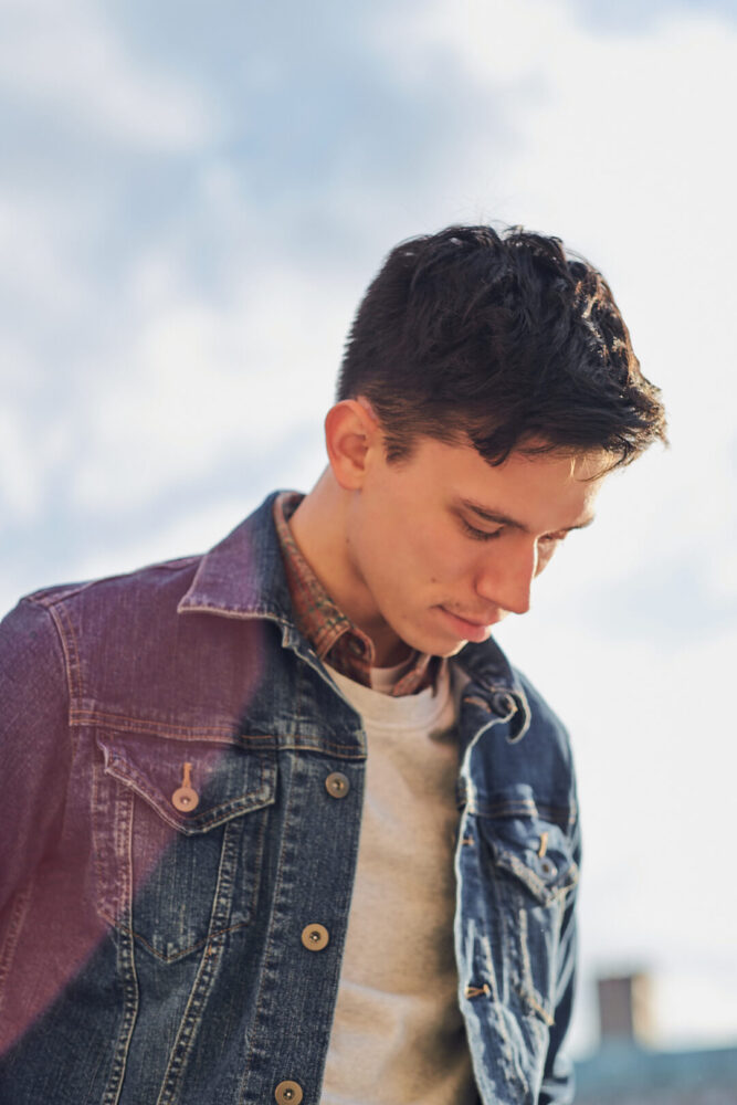 Fuji X Pro2 with xf 56mm f1.2 - Men's Fashion Photography with denim outfit around Columbia University - Model: Roberto