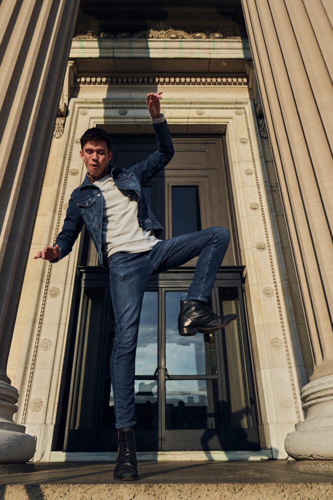 Fuji X Pro2 with xf 16mm f1.4 - Men's Fashion Photography with denim outfit around Columbia University - Model: Roberto