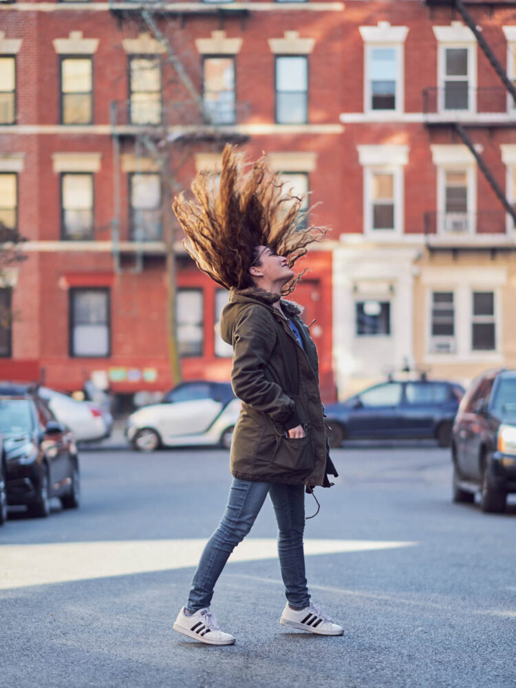 Fuji X Pro2 with xf 56mm f1.2 - Portrait Photography in Brooklyn New York around Prospect Part. Woman with glasses and a smile - Model: Andrea