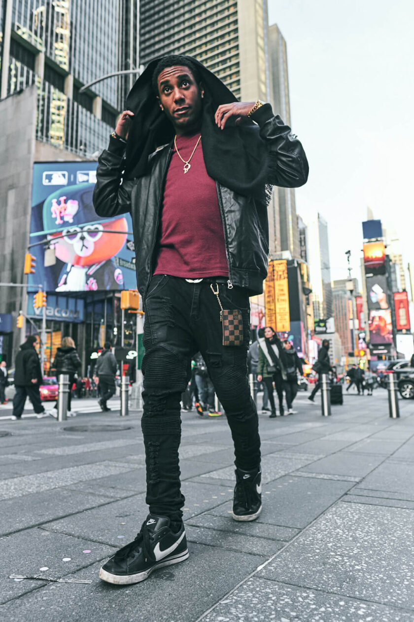 Fuji X Pro2 with xf 16mm f1.4 - Fashion lifestyle photography around New York City Time Square - Model: Bryan