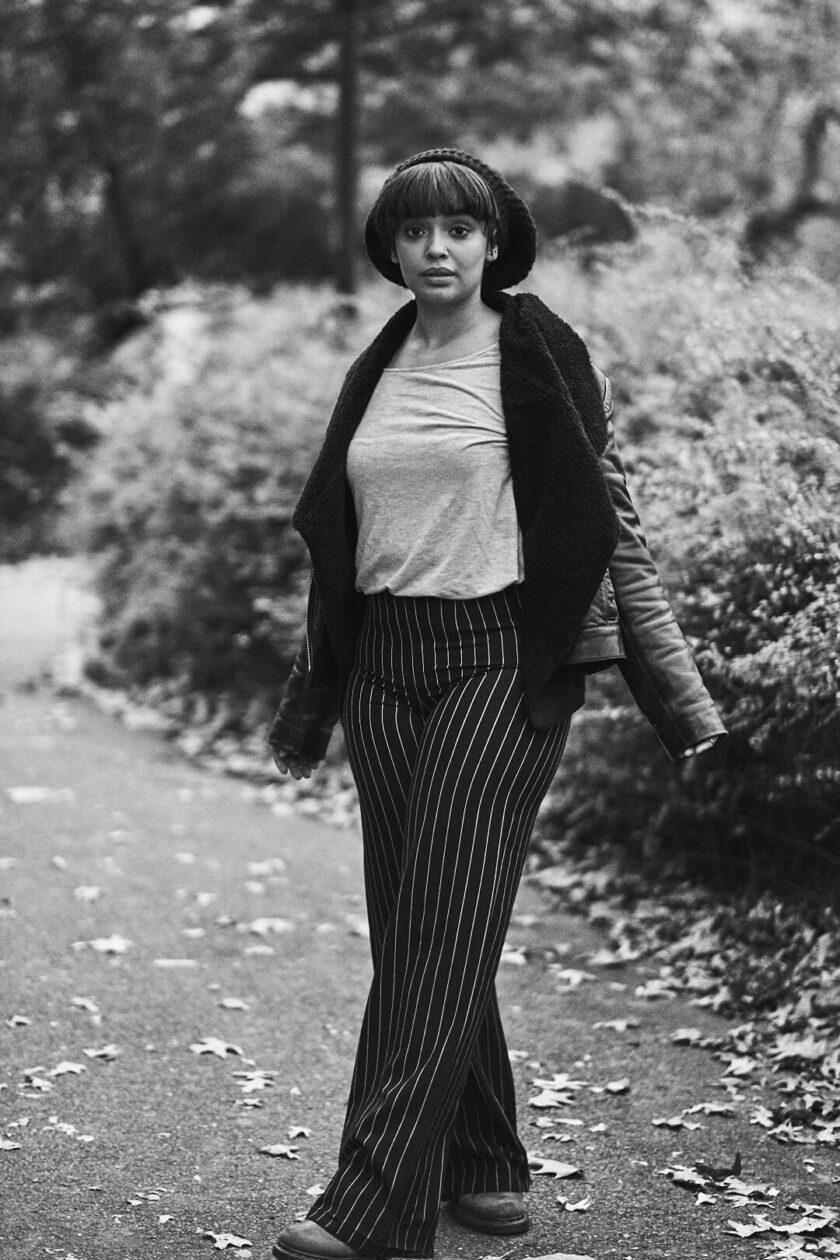 Fuji X Pro2 with xf 56mm f1.2 - Black and White Photography Storytelling - Women's fashion portrait photography in Central Park New York - Model: Lulu