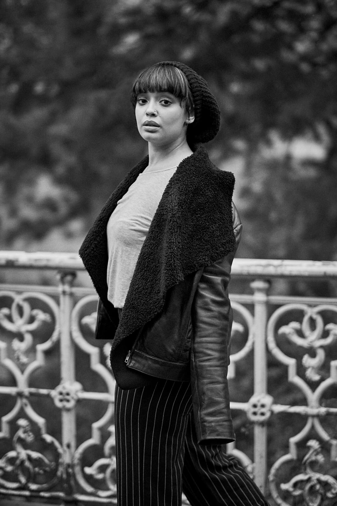 Fuji X Pro2 with xf 56mm f1.2 - Black and White Photography Storytelling - Women's fashion portrait photography in Central Park New York - Model: Lulu