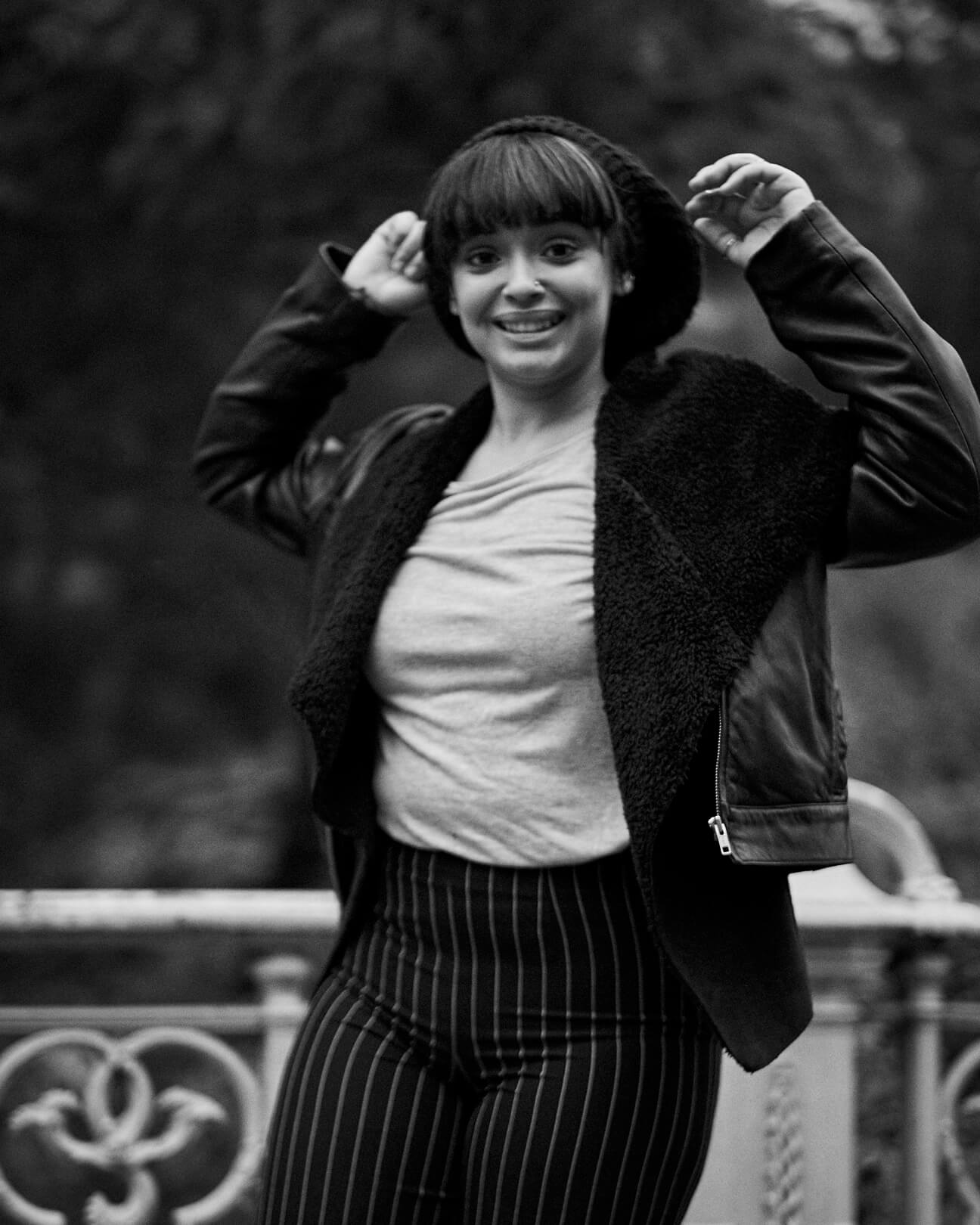 Fuji X Pro2 with xf 56mm f1.2 - Black and White Photography Storytelling - Women's fashion portrait photography in Central Park New York - Model: Lulu