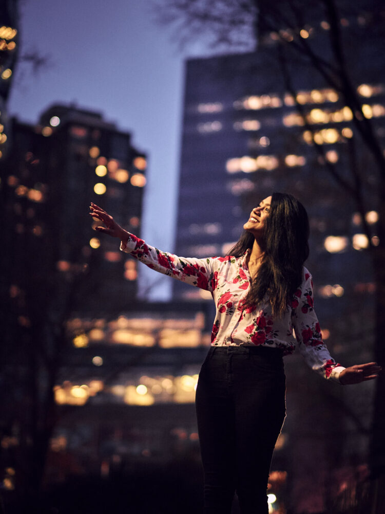 Fuji X Pro2 with xf 56mm f1.2 - Women's fashion portrait photography in Central Park New York - Model: Mousumi