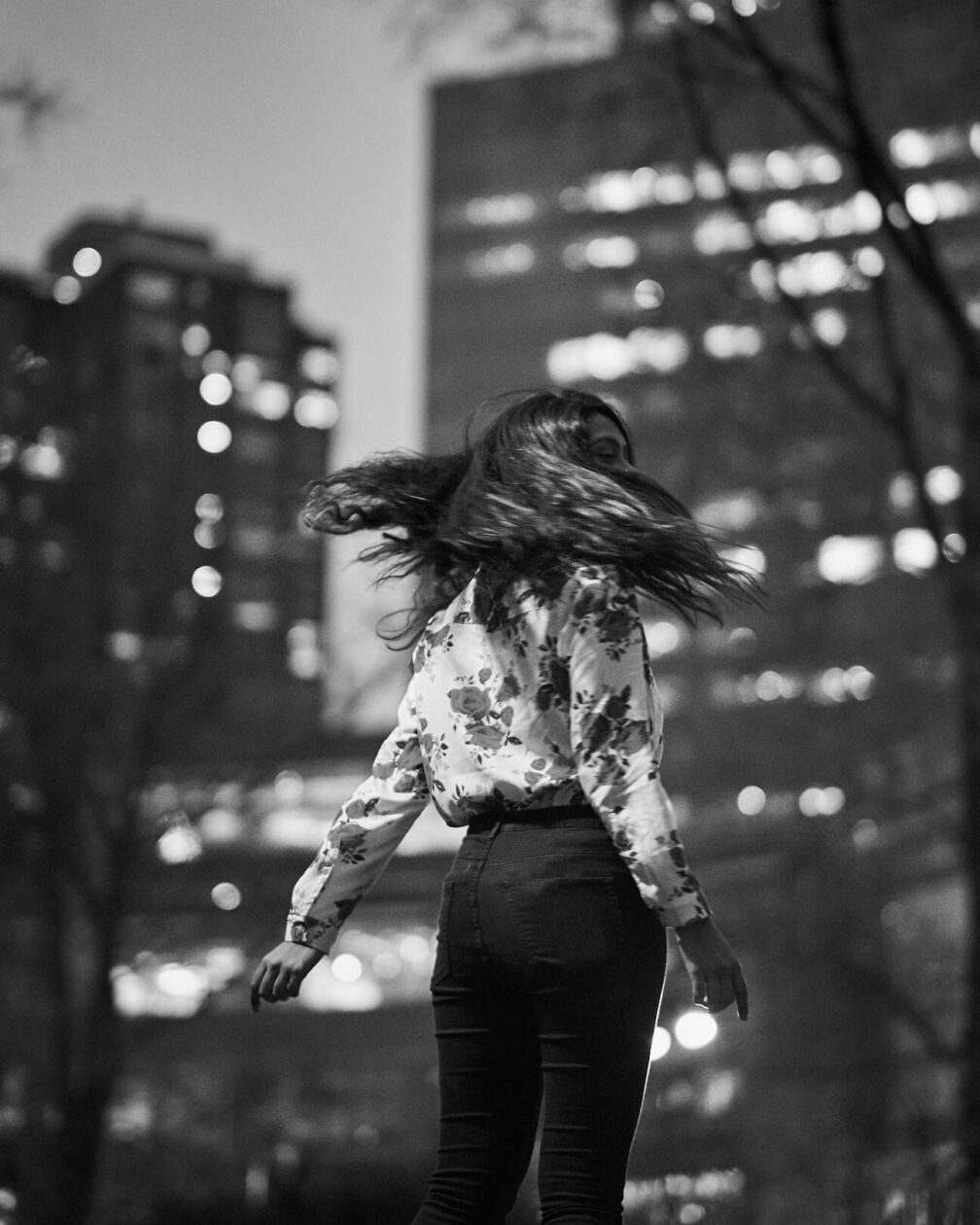 Fuji X Pro2 with xf 56mm f1.2 - Black and White women's fashion portrait photography in Central Park New York - Model: Mousumi