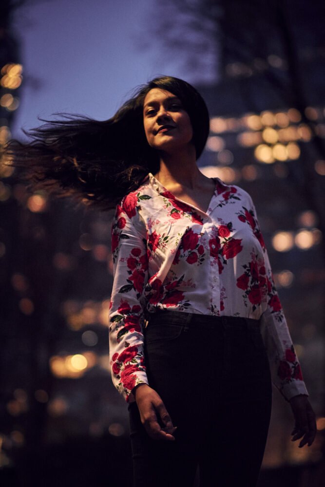 Fuji X Pro2 with xf 56mm f1.2 - Women's fashion portrait photography in Central Park New York - Model: Mousumi