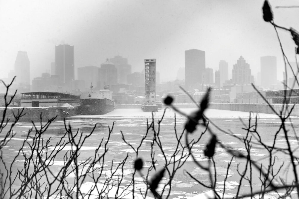 Canon 5D Mark iii with 50mm 1.8 - Parc de Dieppe Montreal Winter Photowalk view of the Old Port