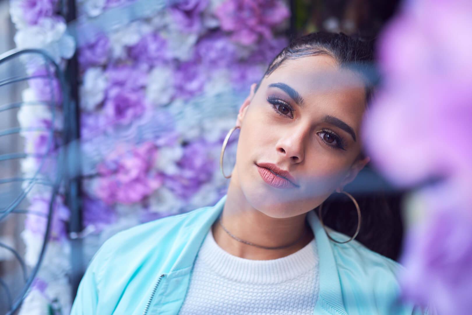 Emily - Flatiron District - Fashion Photography Poses - New York - Woman with a scarf and sunglasses - Portrait Photography Poses - Fuji X Pro2 with xf 56mm f1.2