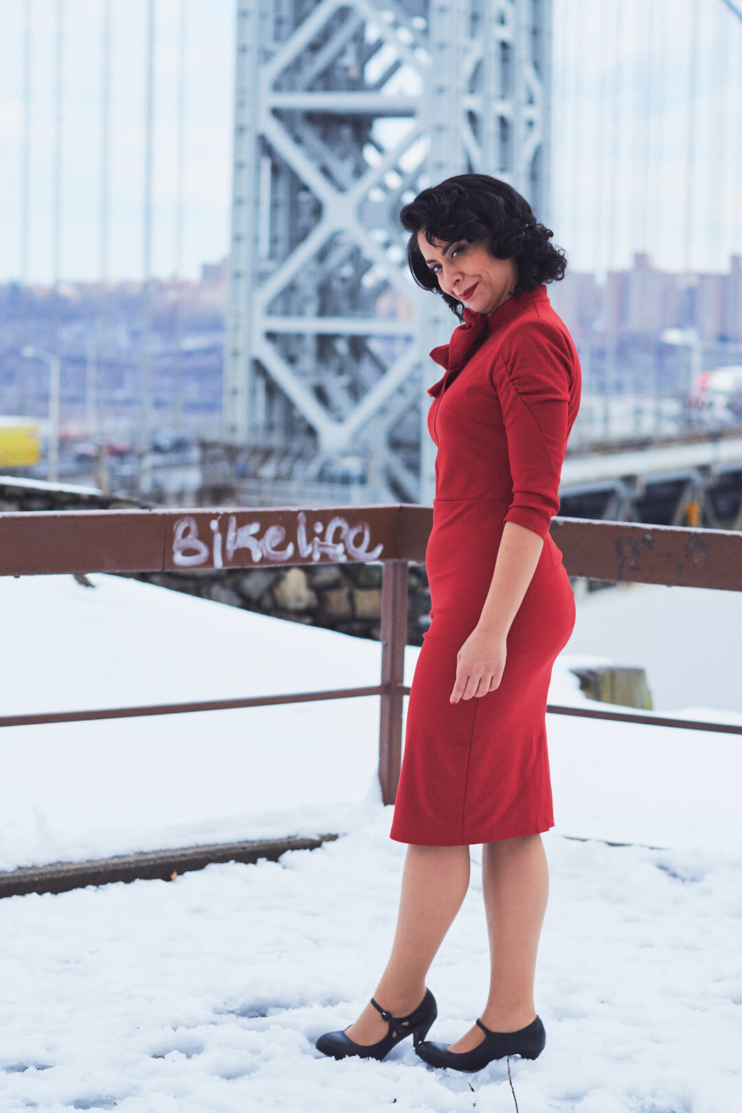 Amani - Fashion Photography - Lifestyle Photography - Red Dress - Fort Lee New Jersey - Fuji X Pro2 with xf 56mm f1.2