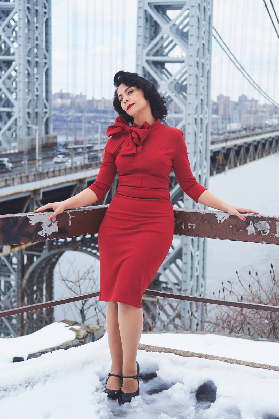 Amani - Fashion Photography - Lifestyle Photography - Red Dress - Fort Lee New Jersey - Fuji X Pro2 with xf 56mm f1.2