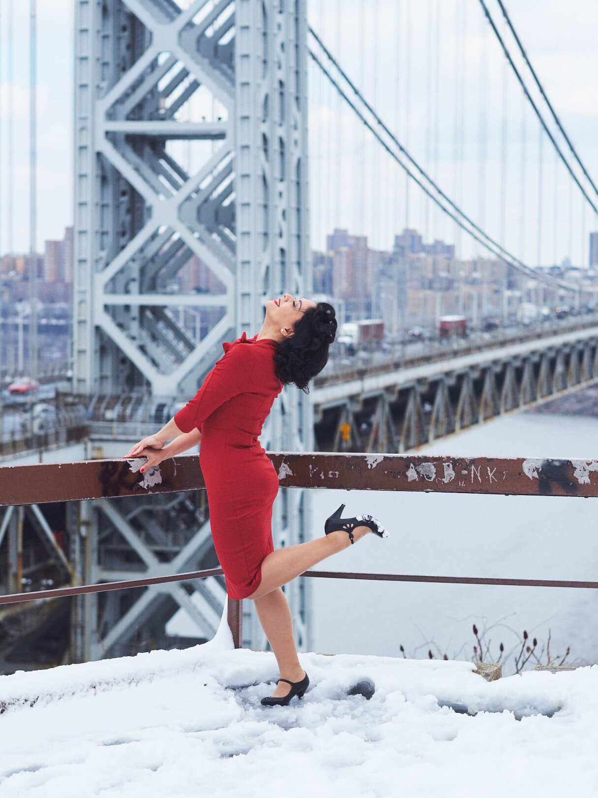 Amani - Fashion Photography - Lifestyle Photography - Red Dress - Fort Lee New Jersey - Fuji X Pro2 with xf 56mm f1.2