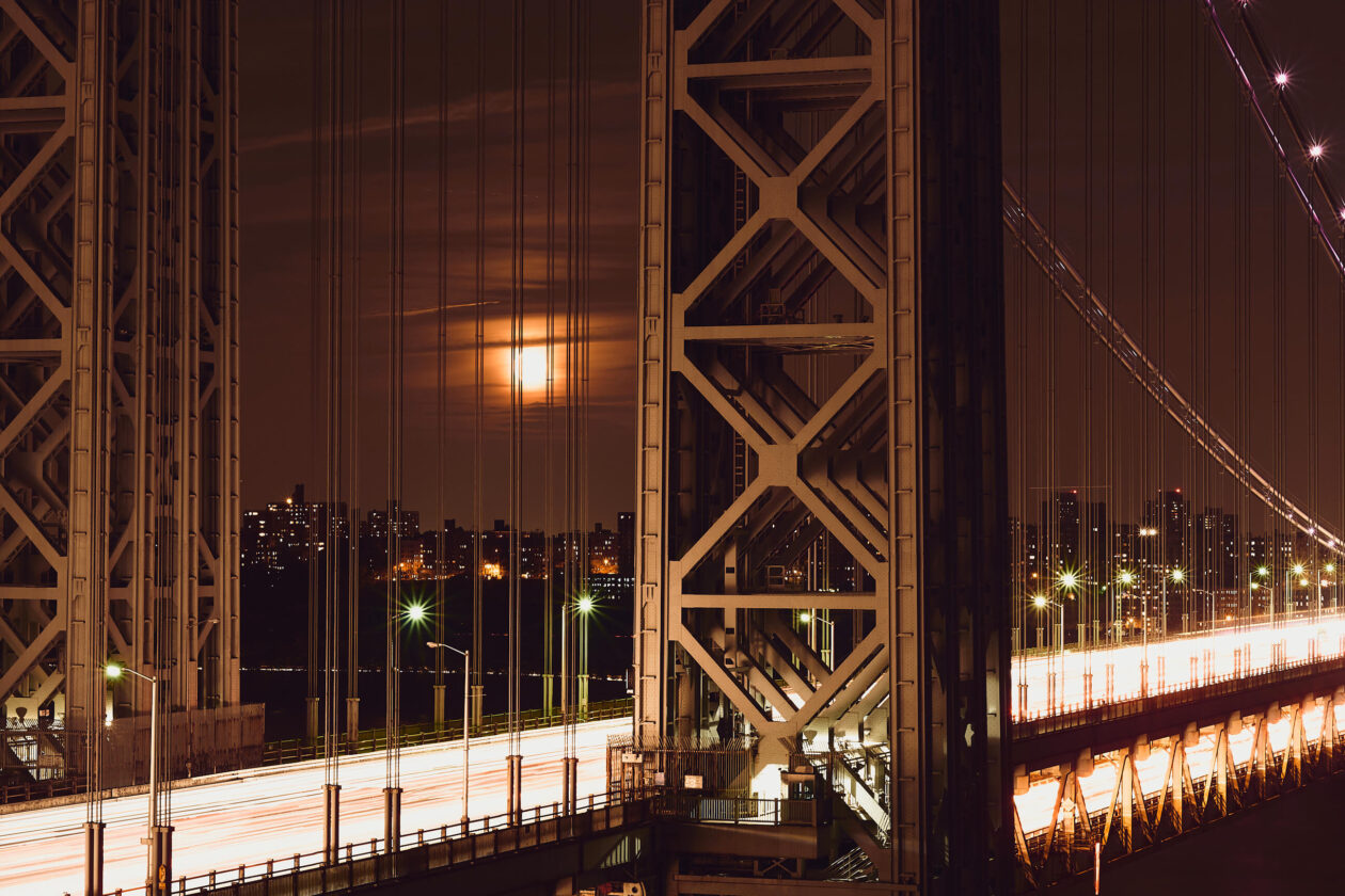 Fort Lee New Jersey - George Washington bridge Urban Landscape Photography - Night Photography- Long Exposure Photography