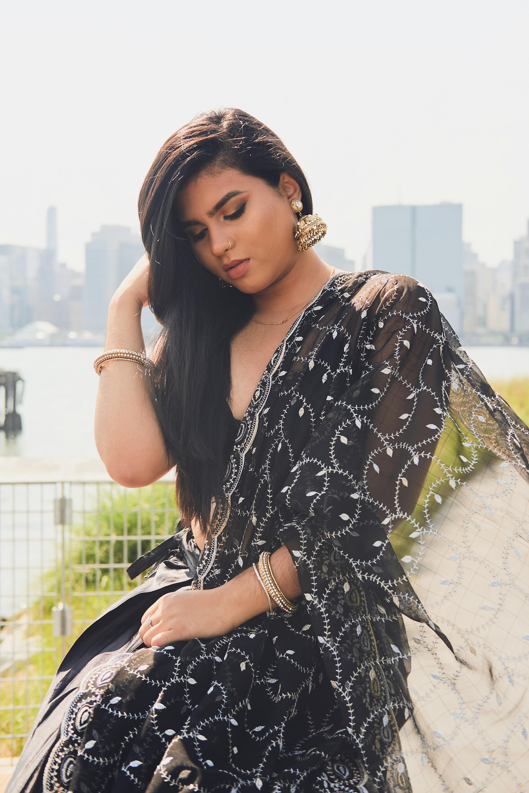 Sneha - Social Media Blogger Photography - Indian Fusion Fashion Photography - Lehenga - Indian Saree - Women's Fashion Photography - Gantry State Park - Long Island City