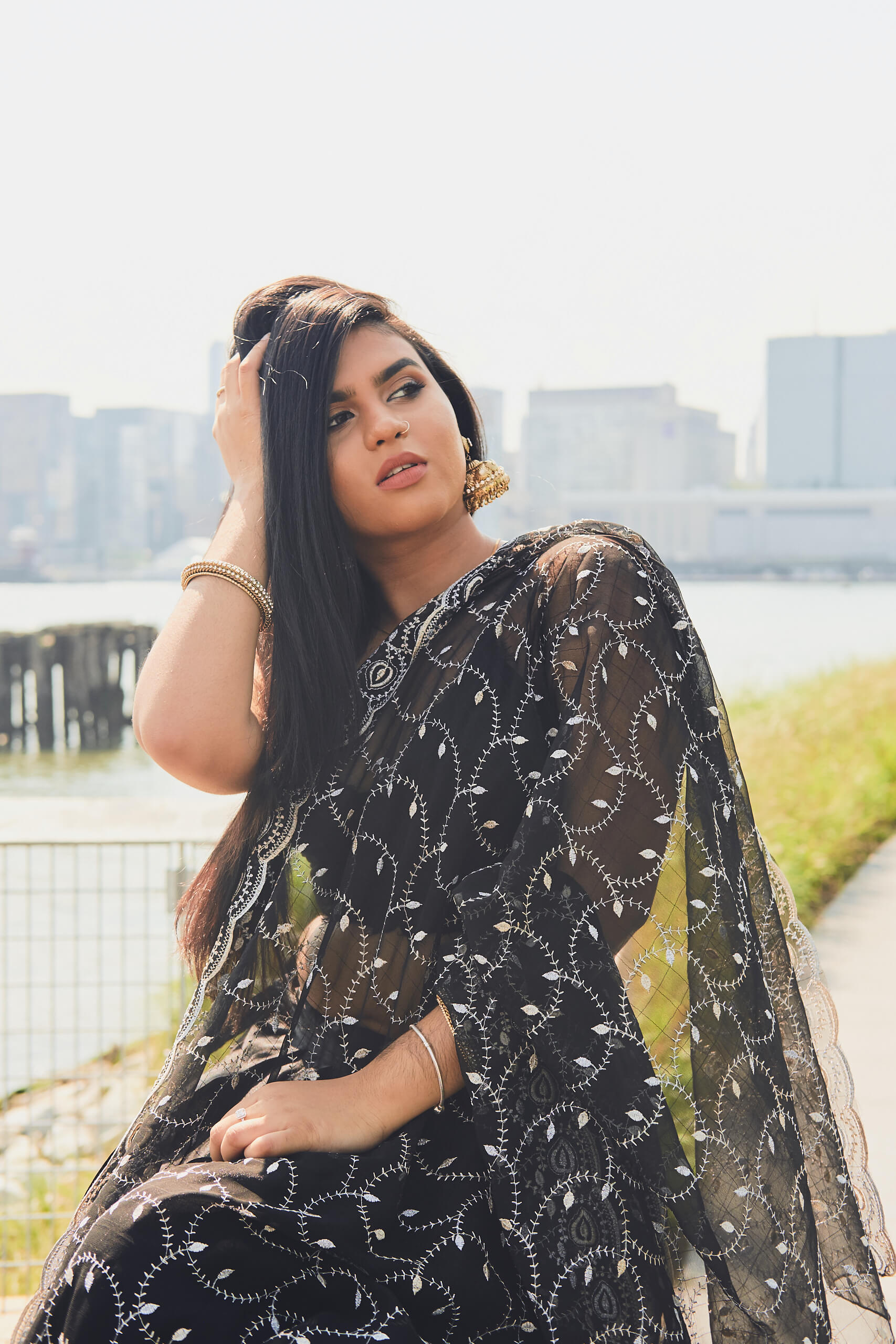 Sneha - Social Media Blogger Photography - Indian Fusion Fashion Photography - Lehenga - Indian Saree - Women's Fashion Photography - Gantry State Park - Long Island City