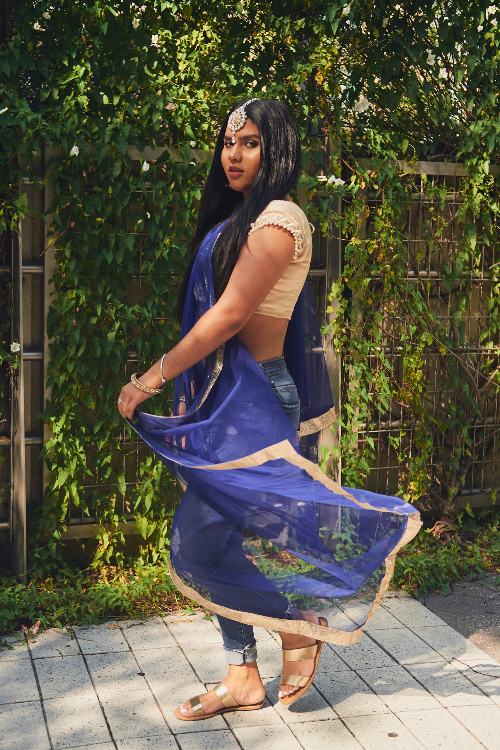 Sneha - Social Media Blogger Photography - Indian Fusion Fashion Photography - Lehenga - Indian Saree - Women's Fashion Photography - Gantry State Park - Long Island City