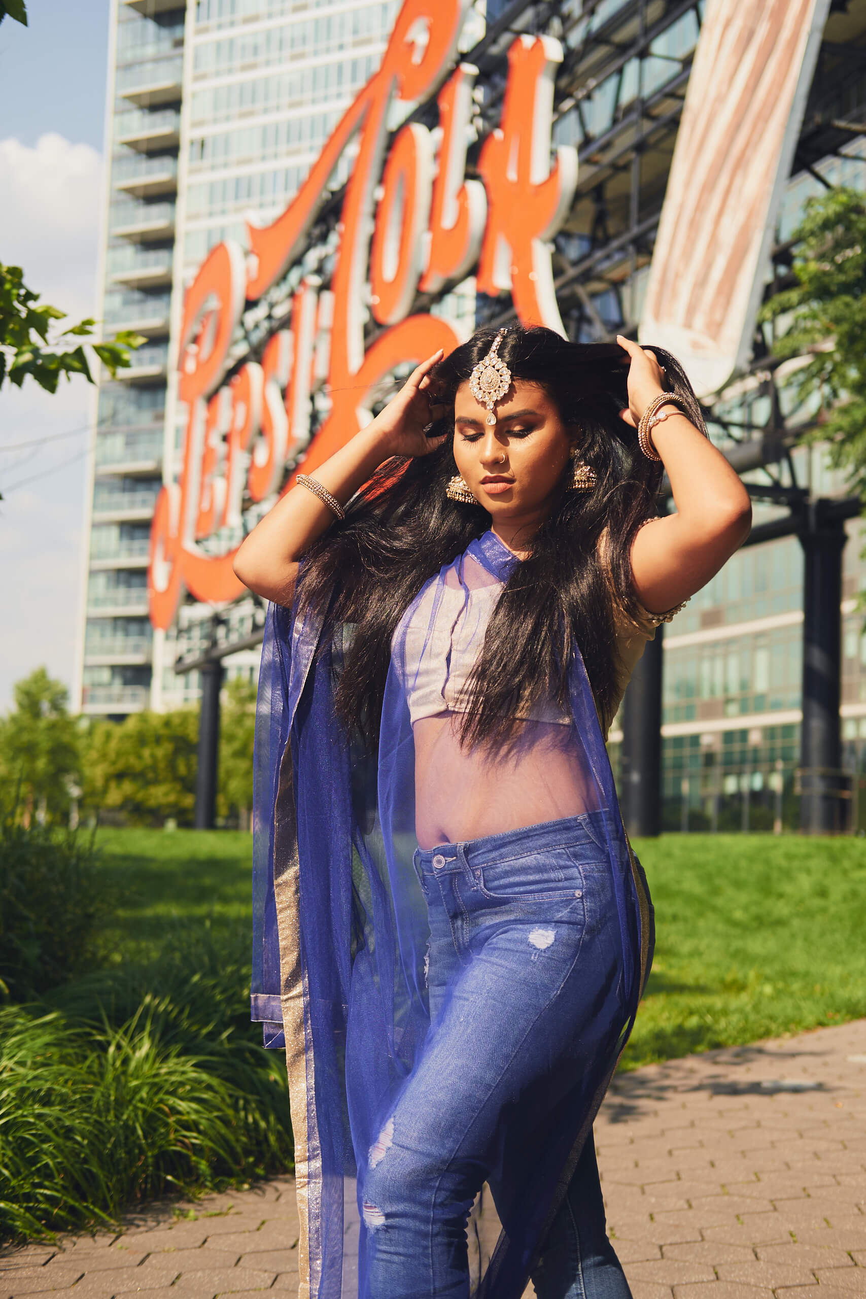 Sneha - Social Media Blogger Photography - Indian Fusion Fashion Photography - Lehenga - Indian Saree - Women's Fashion Photography - Gantry State Park - Long Island City