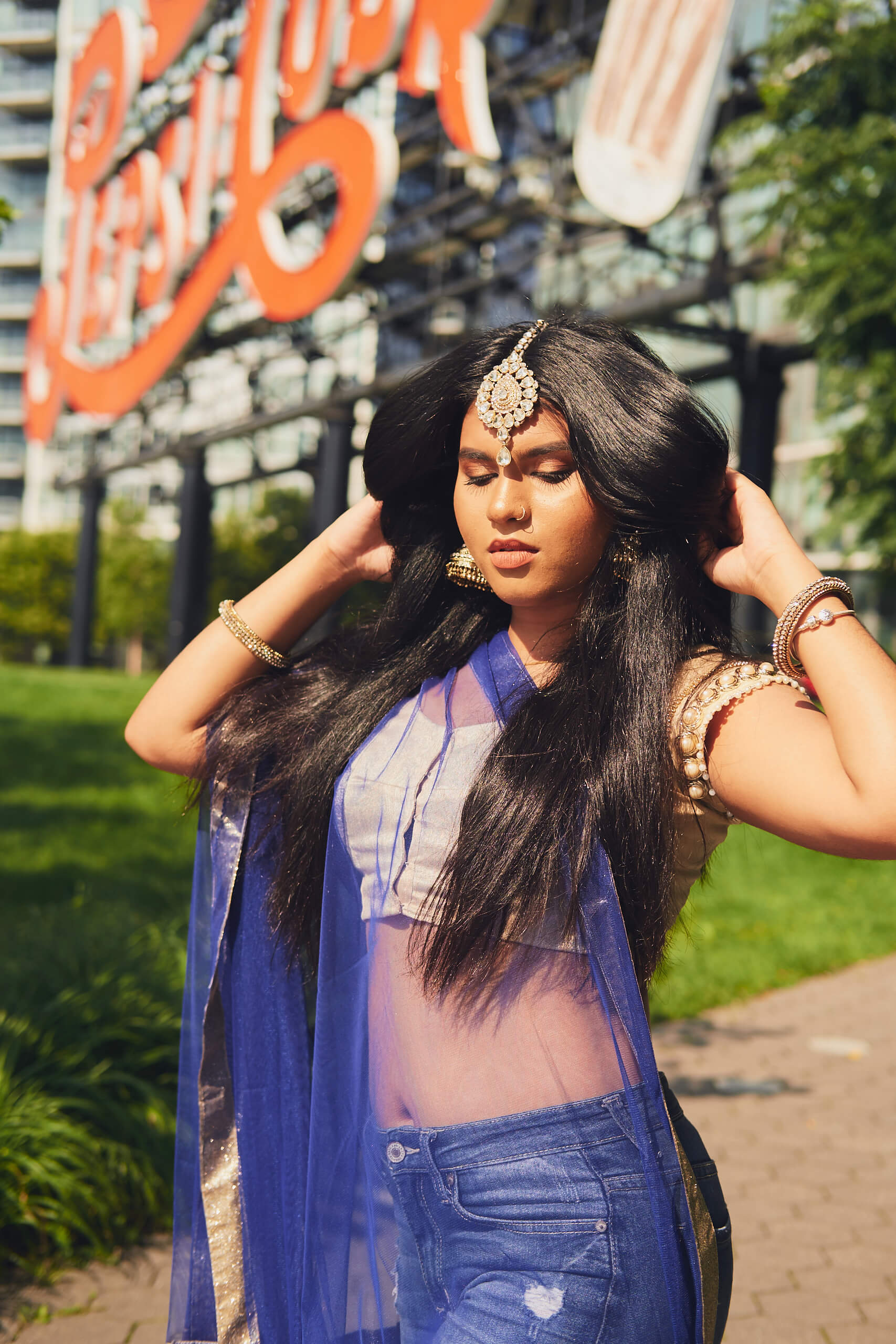 Sneha - Social Media Blogger Photography - Indian Fusion Fashion Photography - Lehenga - Indian Saree - Women's Fashion Photography - Gantry State Park - Long Island City