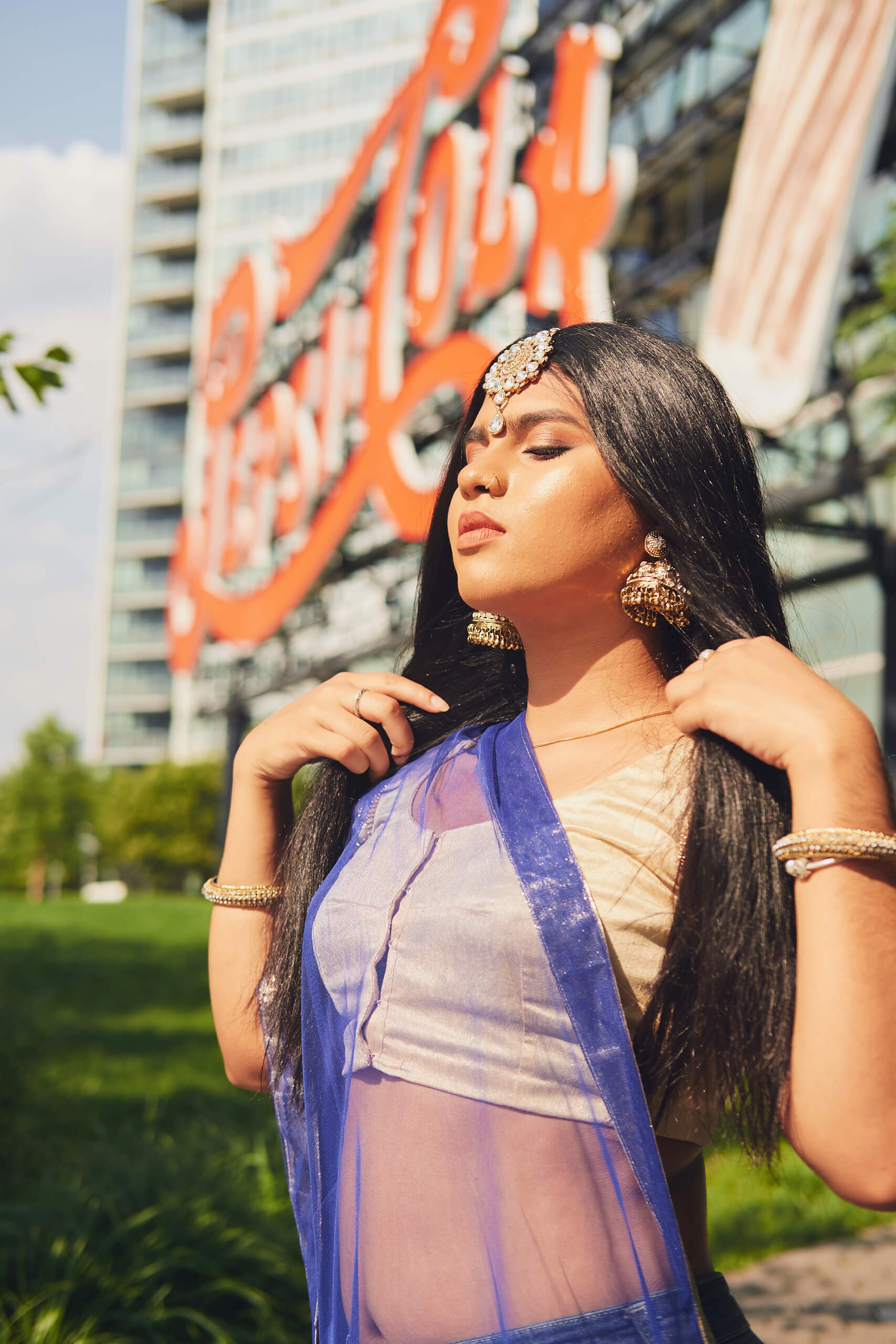 Sneha - Social Media Blogger Photography - Indian Fusion Fashion Photography - Lehenga - Indian Saree - Women's Fashion Photography - Gantry State Park - Long Island City