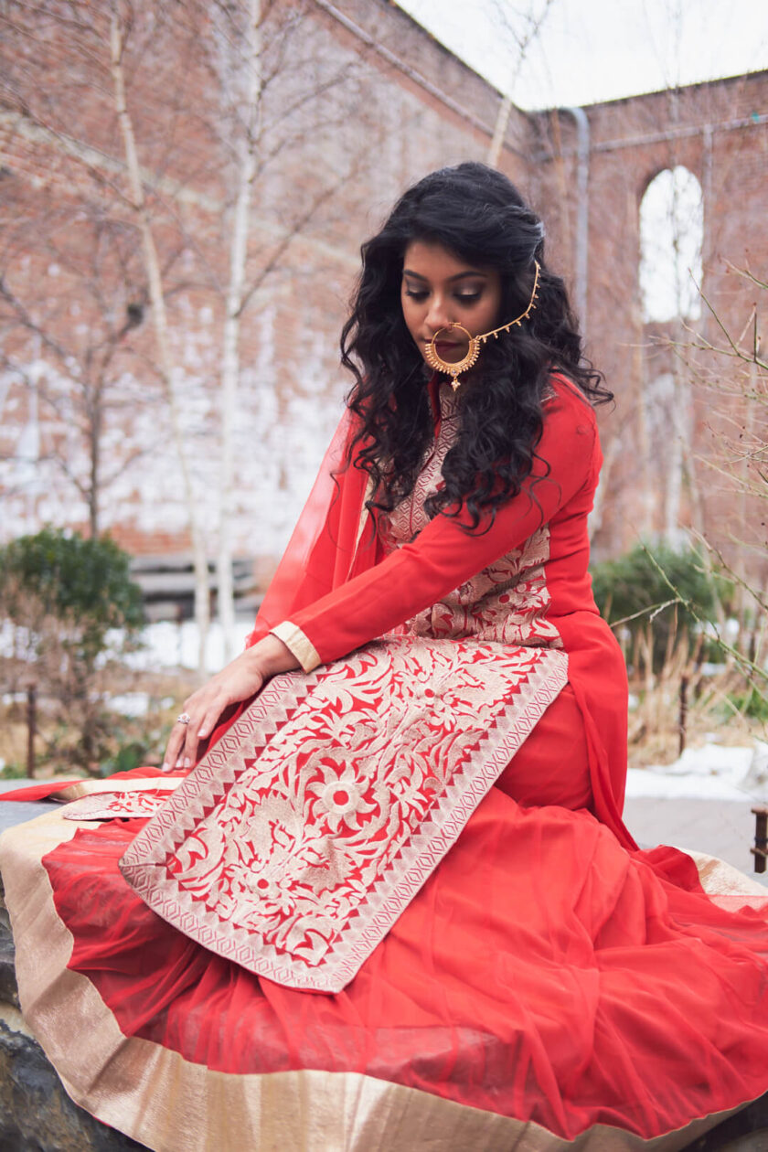 Tasmia - Indian Fashion - Portrait Photography - Dumbo Brookyln - Brooklyn Bridge Park - Jane's Carousel - New York