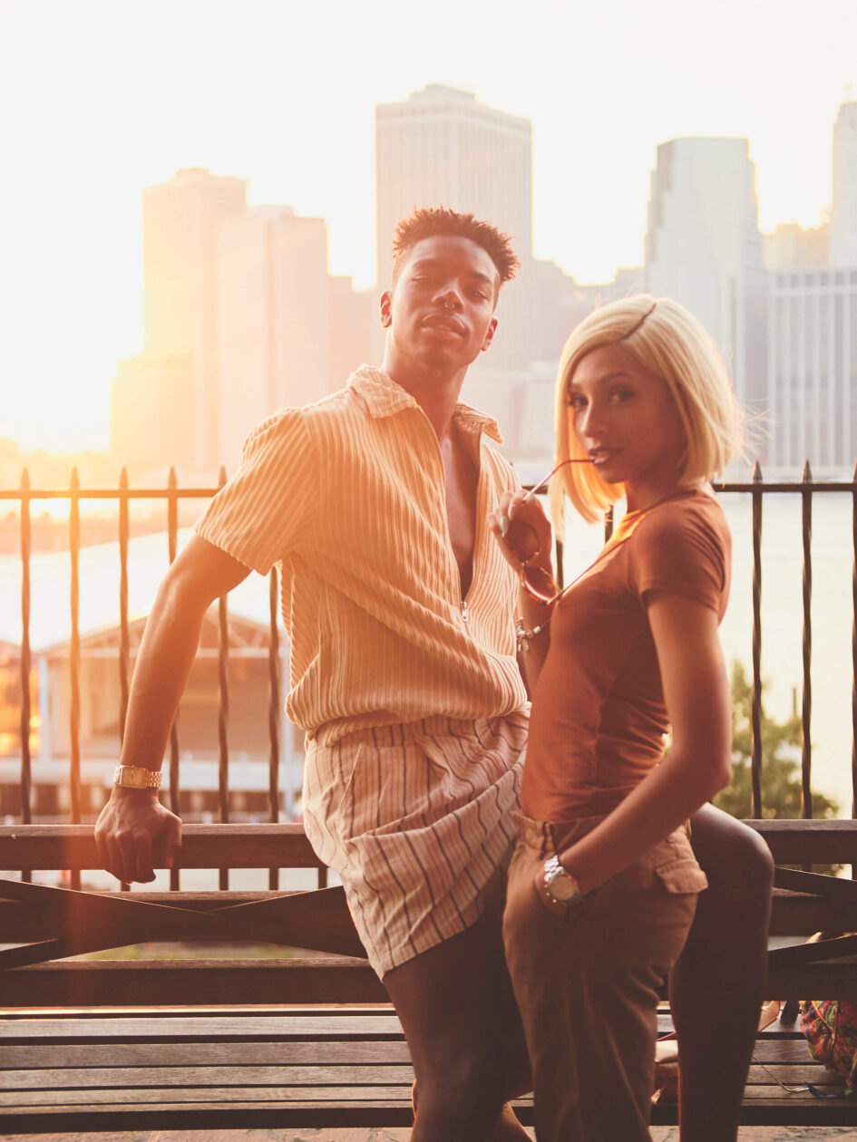 Ari & Earnie - Editorial Photography - Fashion Photography - Couples Photography - Golden Hour Portrait Photography - A Tale of Tones Dumbo Brooklyn, New York