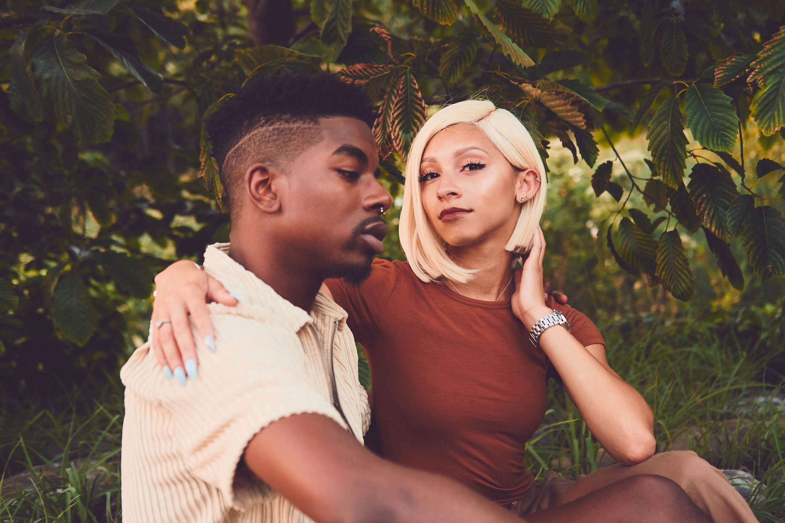 Ari & Earnie - Editorial Photography - Fashion Photography - Couples Photography - Golden Hour Portrait Photography - A Tale of Tones Dumbo Brooklyn, New York