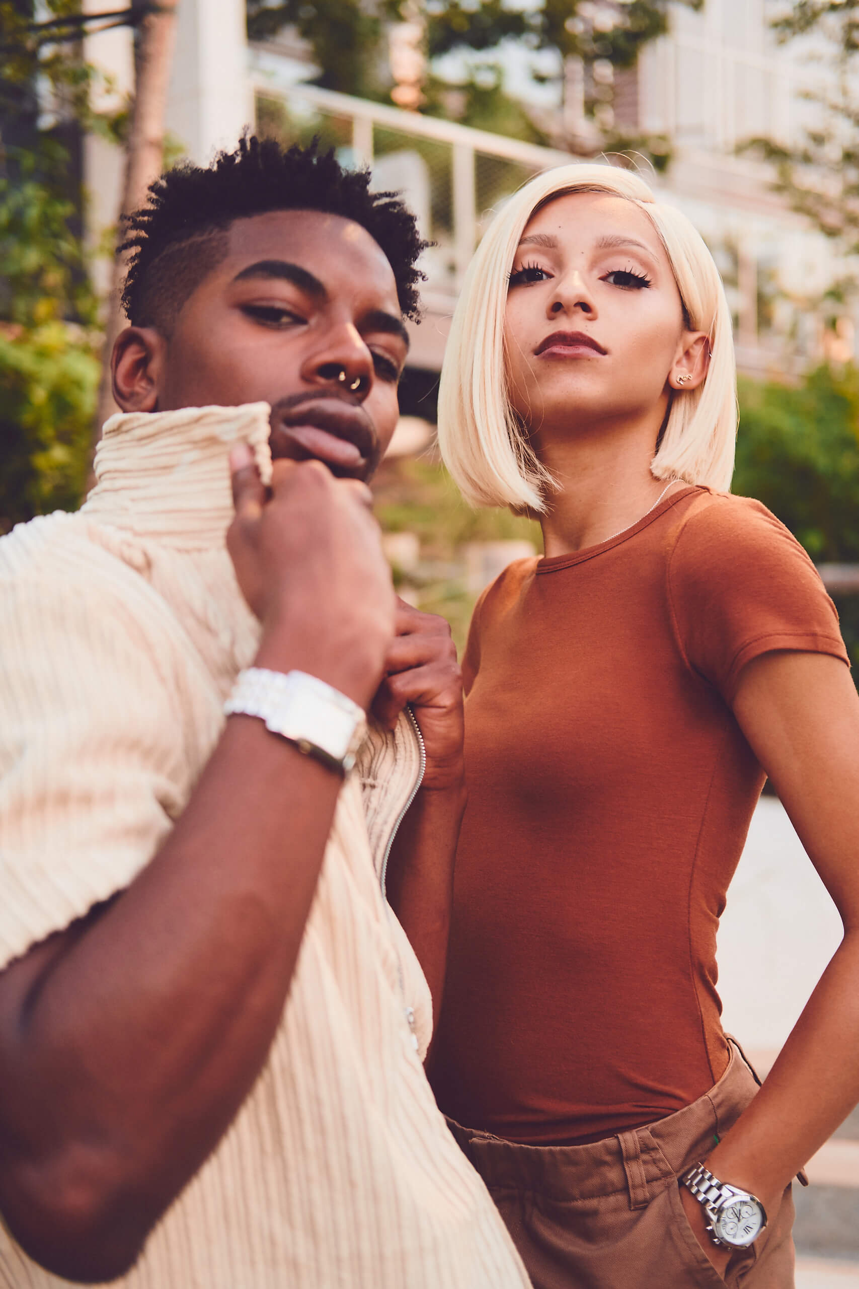 Ari & Earnie - Editorial Photography - Fashion Photography - Couples Photography - Golden Hour Portrait Photography - A Tale of Tones Dumbo Brooklyn, New York