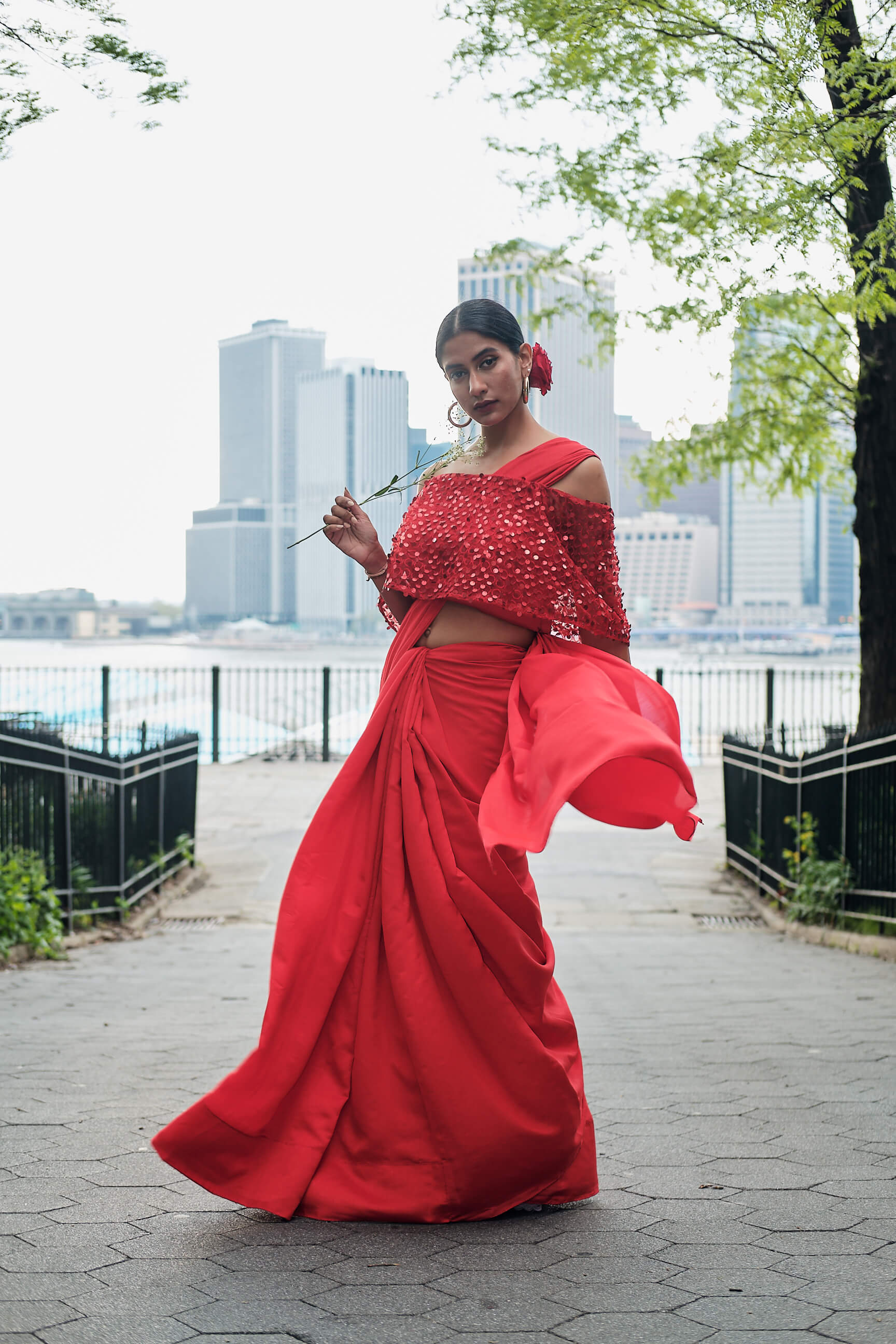 Priya - RangeDePosh Clothing Brand - Women's Indian Fashion Photography - Portrait Photography - Social Media Blogger Photography - Brand Collaboration Photography - Brooklyn Heights Promenade, Brooklyn, New York