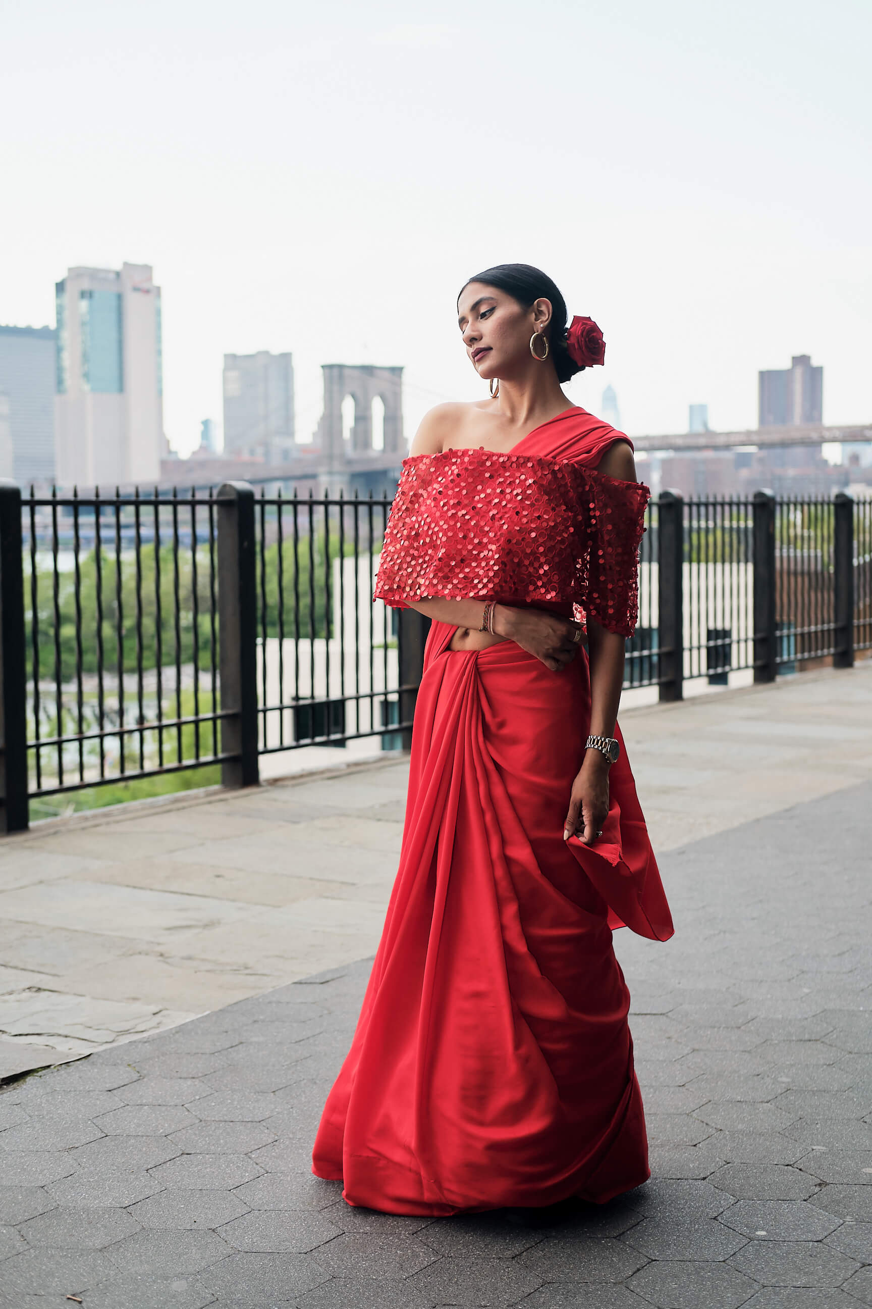 Priya - RangeDePosh Clothing Brand - Women's Indian Fashion Photography - Portrait Photography - Social Media Blogger Photography - Brand Collaboration Photography - Brooklyn Heights Promenade, Brooklyn, New York