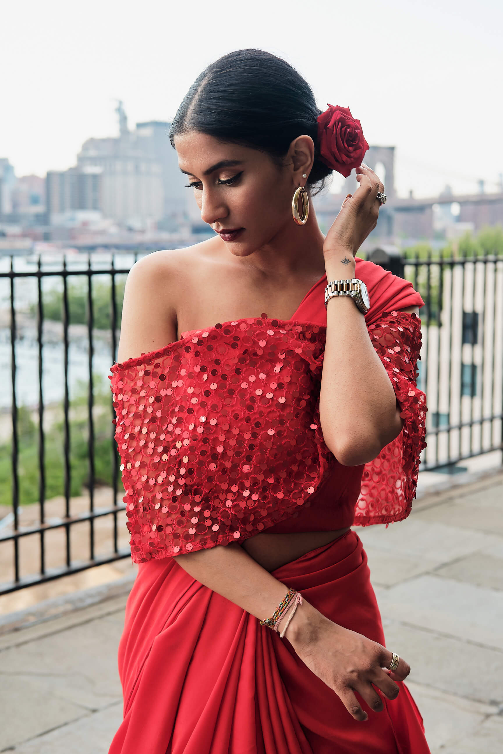 Priya - RangeDePosh Clothing Brand - Women's Indian Fashion Photography - Portrait Photography - Social Media Blogger Photography - Brand Collaboration Photography - Brooklyn Heights Promenade, Brooklyn, New York