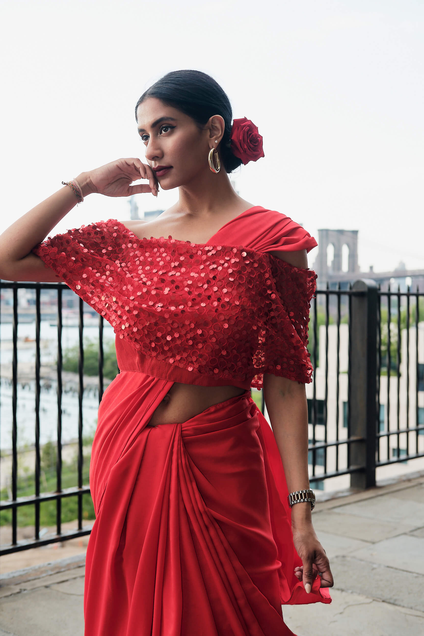 Priya - RangeDePosh Clothing Brand - Women's Indian Fashion Photography - Portrait Photography - Social Media Blogger Photography - Brand Collaboration Photography - Brooklyn Heights Promenade, Brooklyn, New York