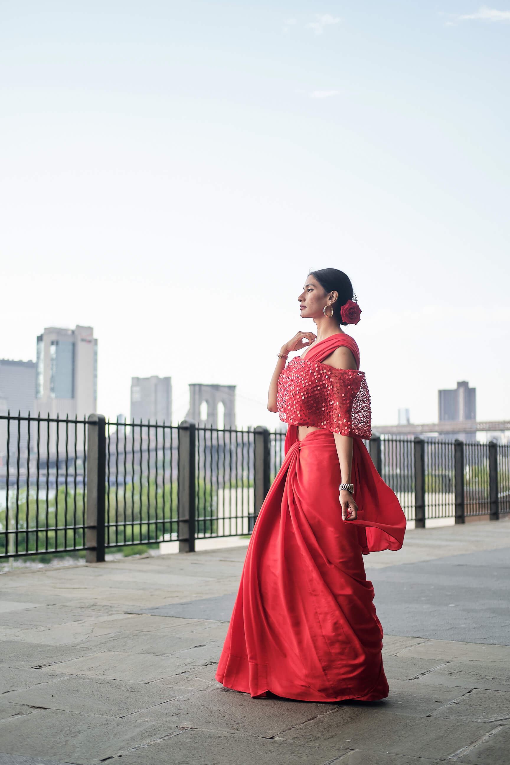 Priya - RangeDePosh Clothing Brand - Women's Indian Fashion Photography - Portrait Photography - Social Media Blogger Photography - Brand Collaboration Photography - Brooklyn Heights Promenade, Brooklyn, New York