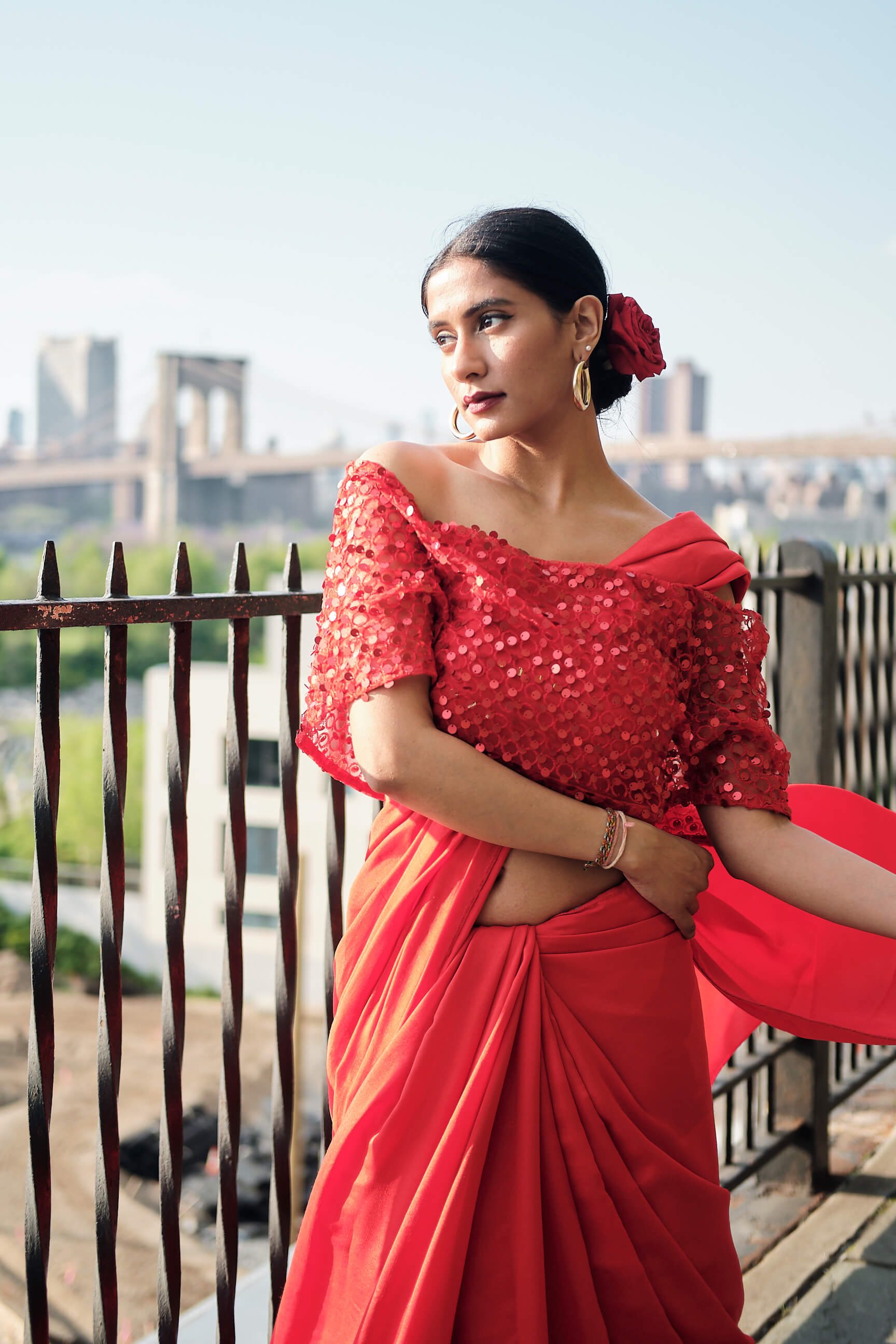 Priya - RangeDePosh Clothing Brand - Women's Indian Fashion Photography - Portrait Photography - Social Media Blogger Photography - Brand Collaboration Photography - Brooklyn Heights Promenade, Brooklyn, New York