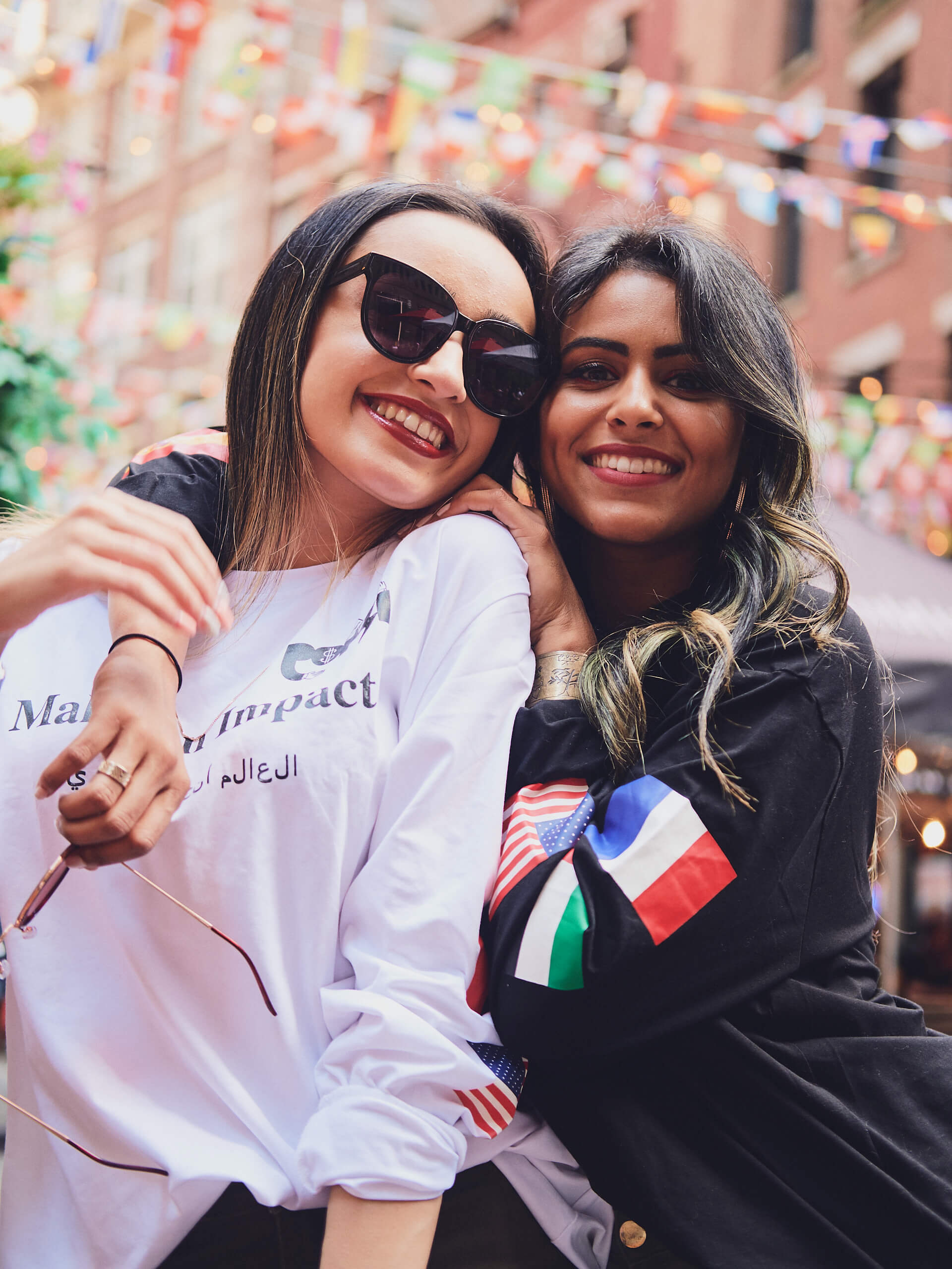 Avisha & Ramsha, wearing Ponzi Clothing Line - Fashion Product Photography - Lifestyle Photography - Urban Portrait Photography - New York Financial District