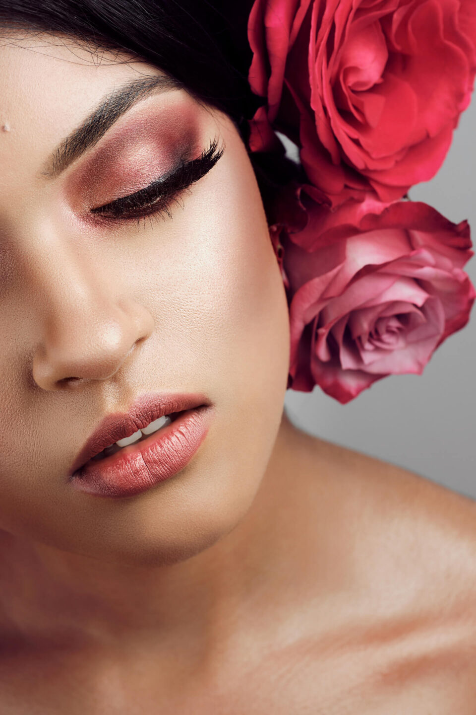 Jahnvi - Preeti, Makeup Artist - Beauty Editorial Portrait Photography - Floral Portrait Photography - Midwood, Brooklyn New York