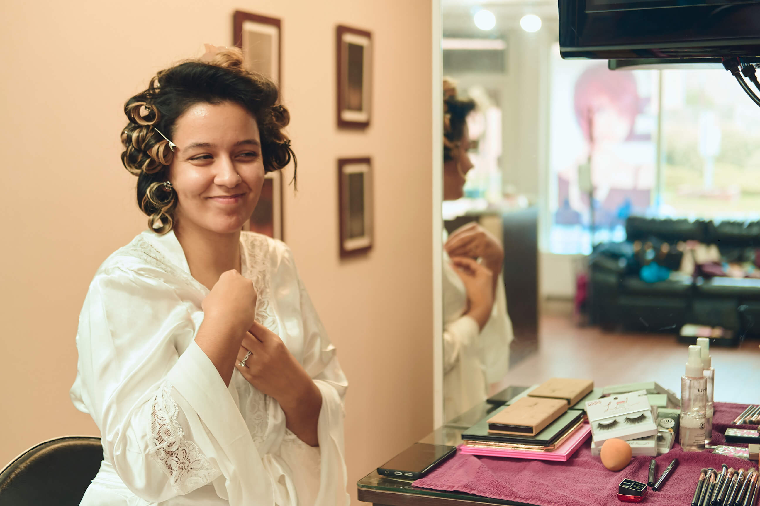 Sabrina - Wedding Day BTS - Hair & Makeup - Staten Island, New York - BTS Photography- Lifestyle Photography