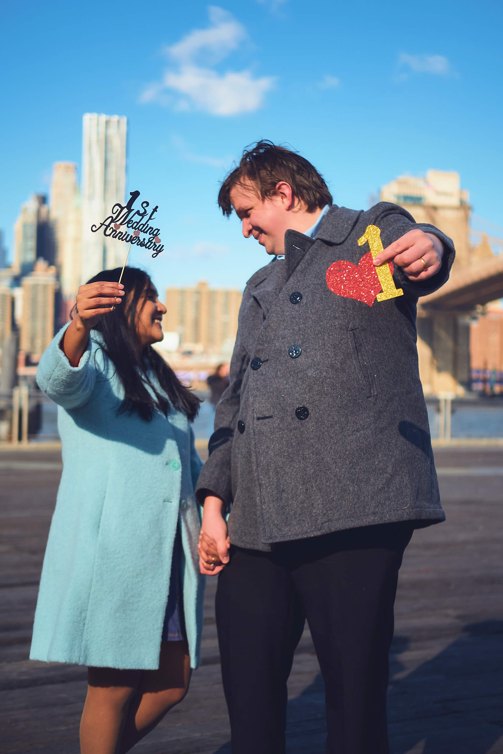 Flora - 1 Year Wedding Anniversary Photoshoot - Couples photography - Portrait Session - Dumbo Brooklyn Bridge Park - New York