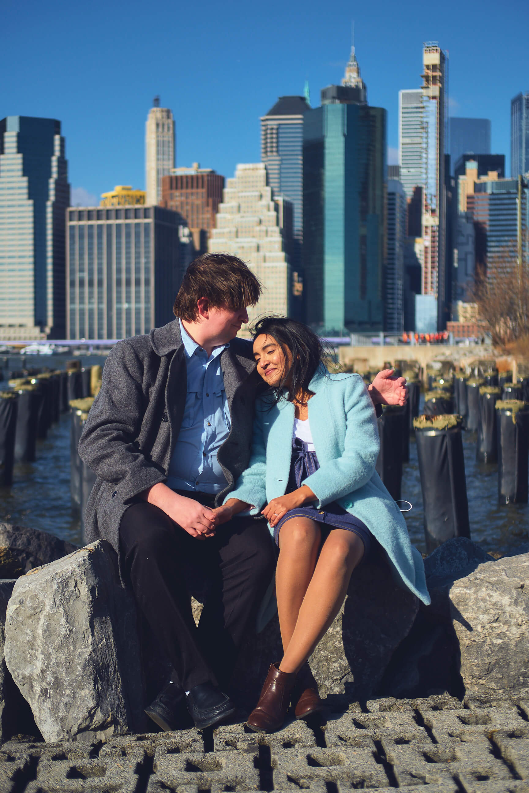 Flora - 1 Year Wedding Anniversary Photoshoot - Couples photography - Portrait Session - Dumbo Brooklyn Bridge Park - New York