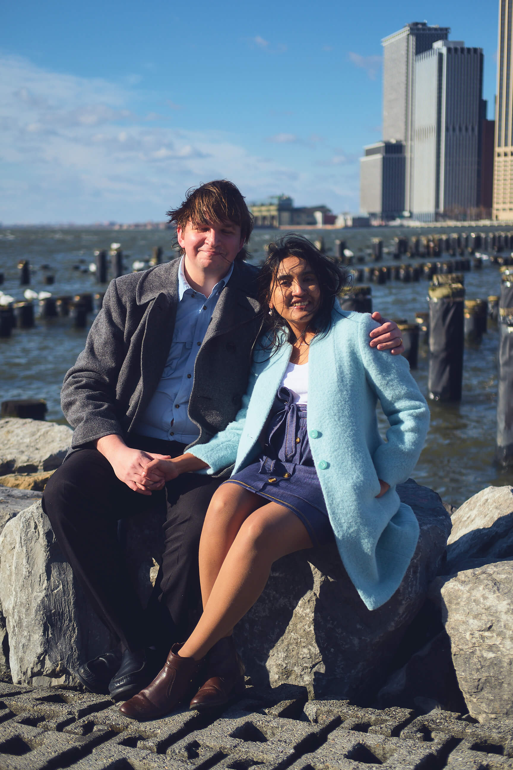 Flora - 1 Year Wedding Anniversary Photoshoot - Couples photography - Portrait Session - Dumbo Brooklyn Bridge Park - New York