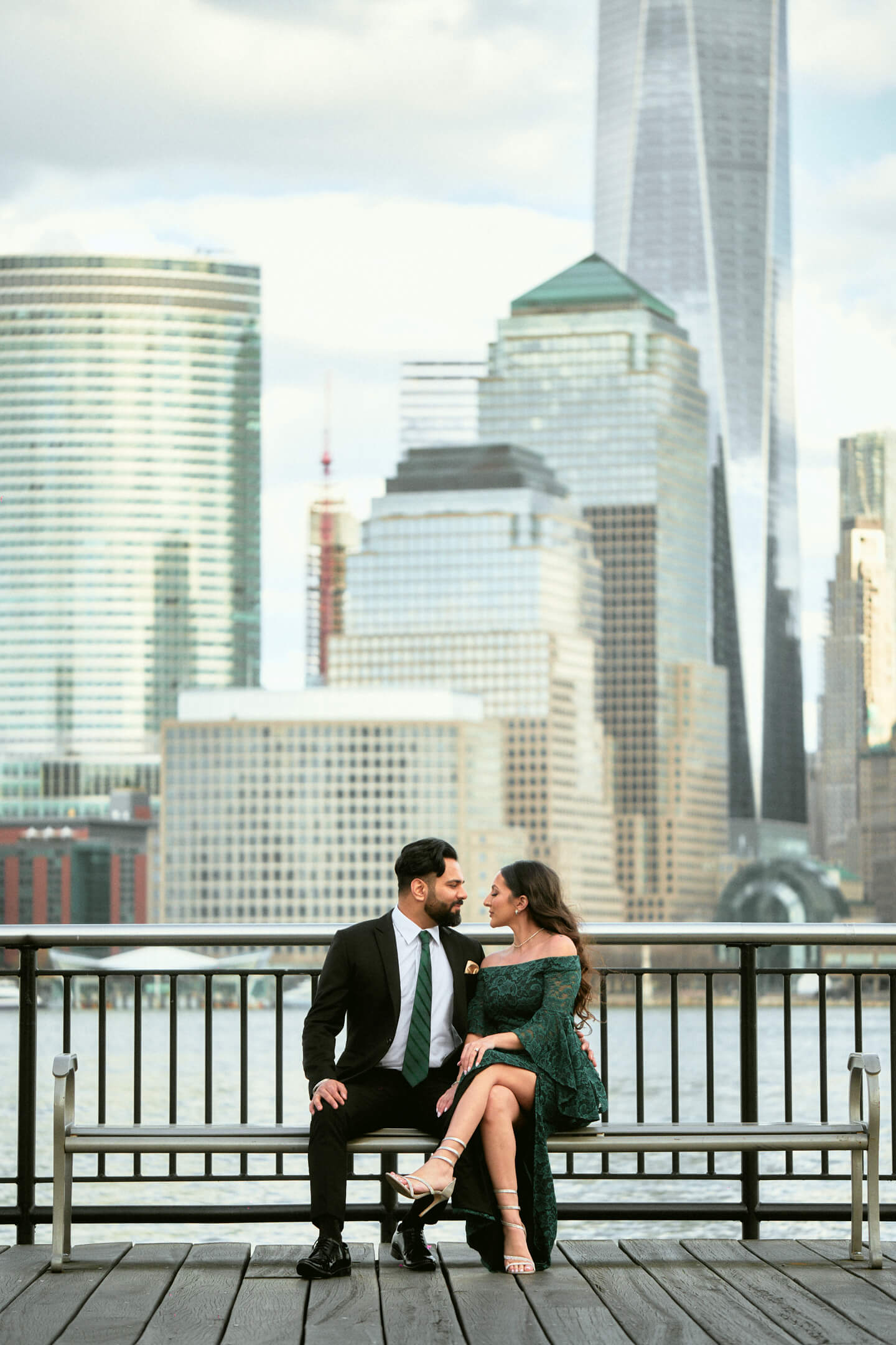 Mansi & Mudit - Save the Date - Couples Session - Exchange Place, Jersey City - Portrait Photography Session