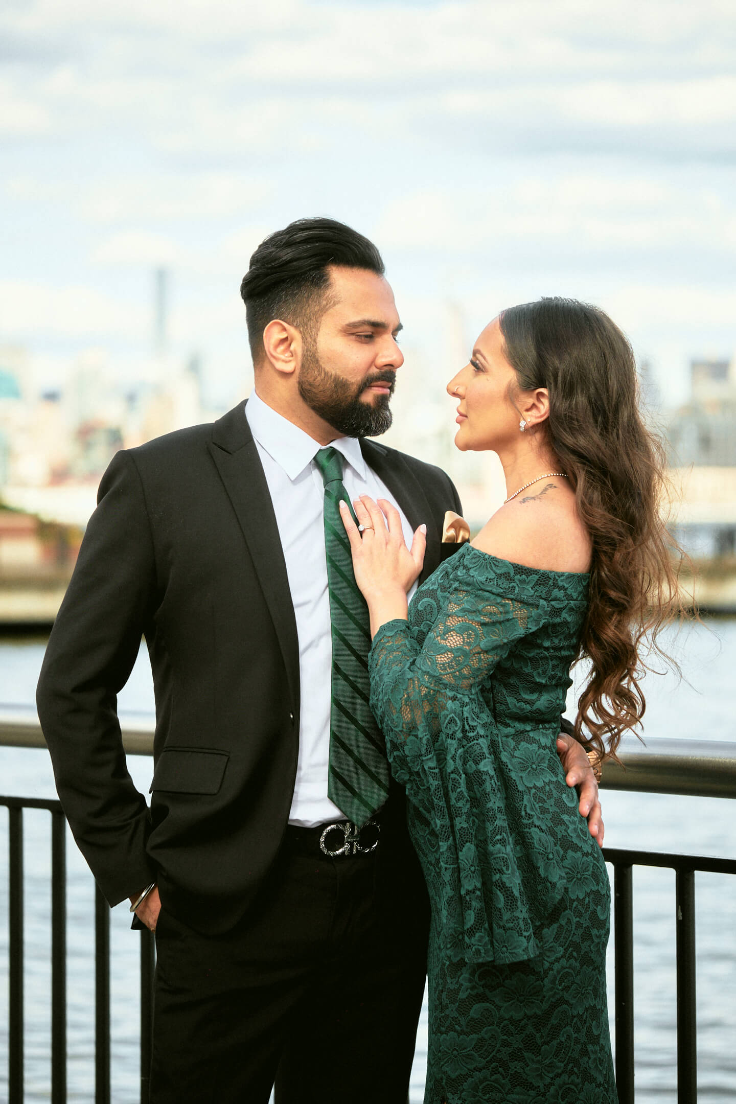 Mansi & Mudit - Save the Date - Couples Session - Exchange Place, Jersey City - Portrait Photography Session