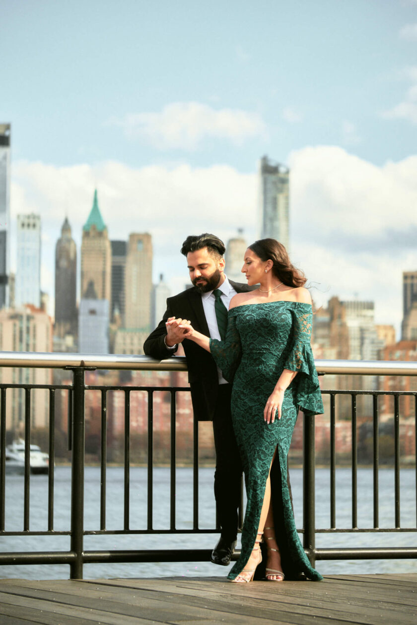 Mansi & Mudit - Save the Date - Couples Session - Exchange Place, Jersey City - Portrait Photography Session