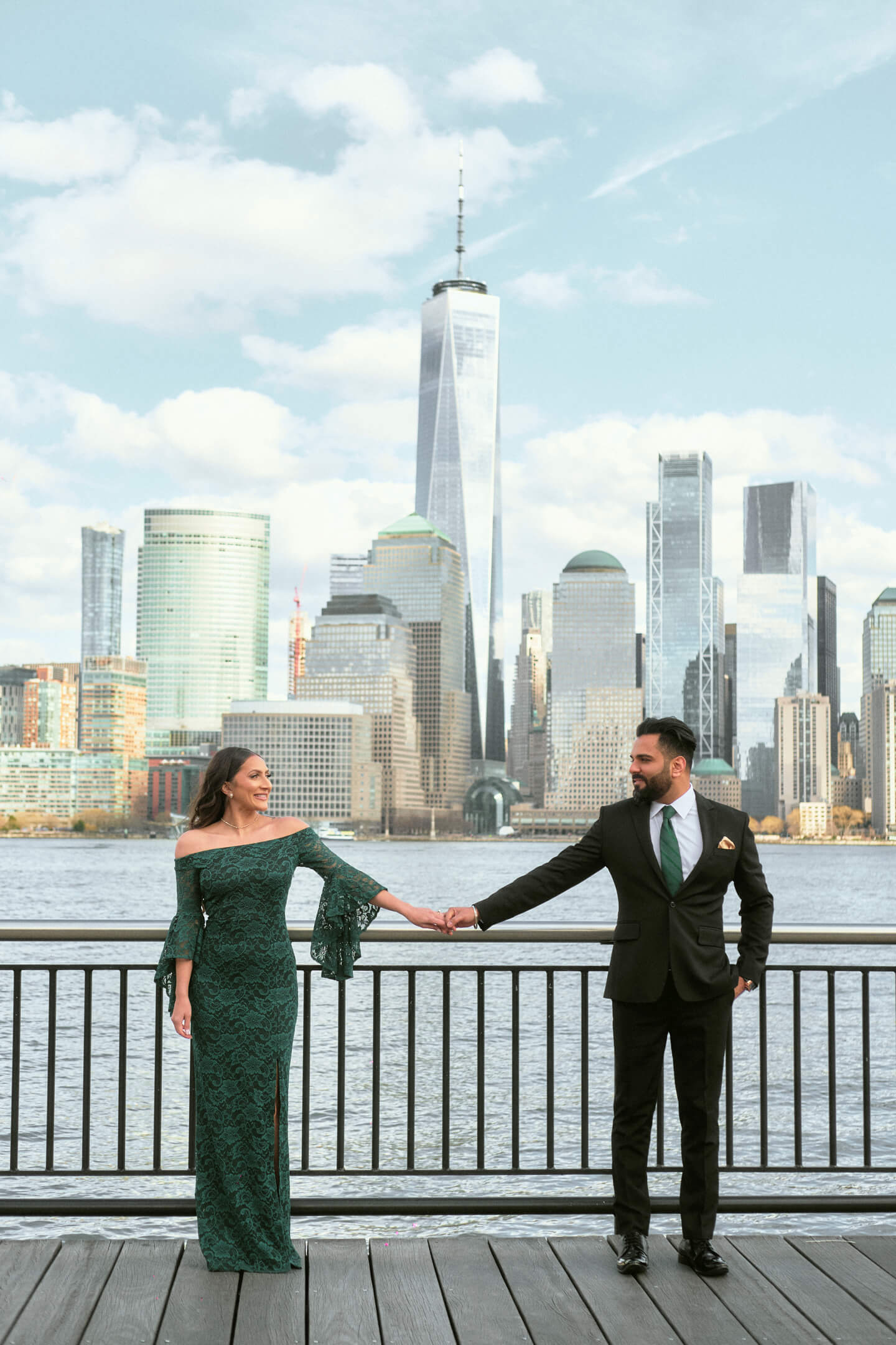 Mansi & Mudit - Save the Date - Couples Session - Exchange Place, Jersey City - Portrait Photography Session