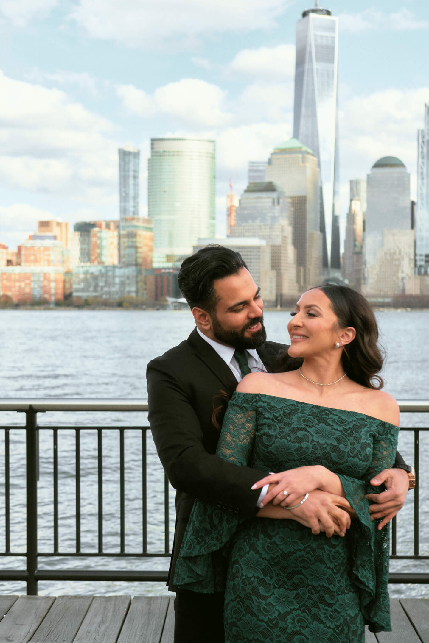 Mansi & Mudit - Save the Date - Couples Session - Exchange Place, Jersey City - Portrait Photography Session