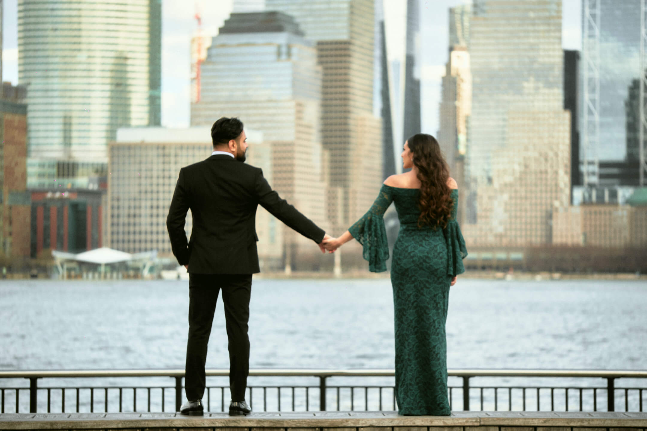 Mansi & Mudit - Save the Date - Couples Session - Exchange Place, Jersey City - Portrait Photography Session