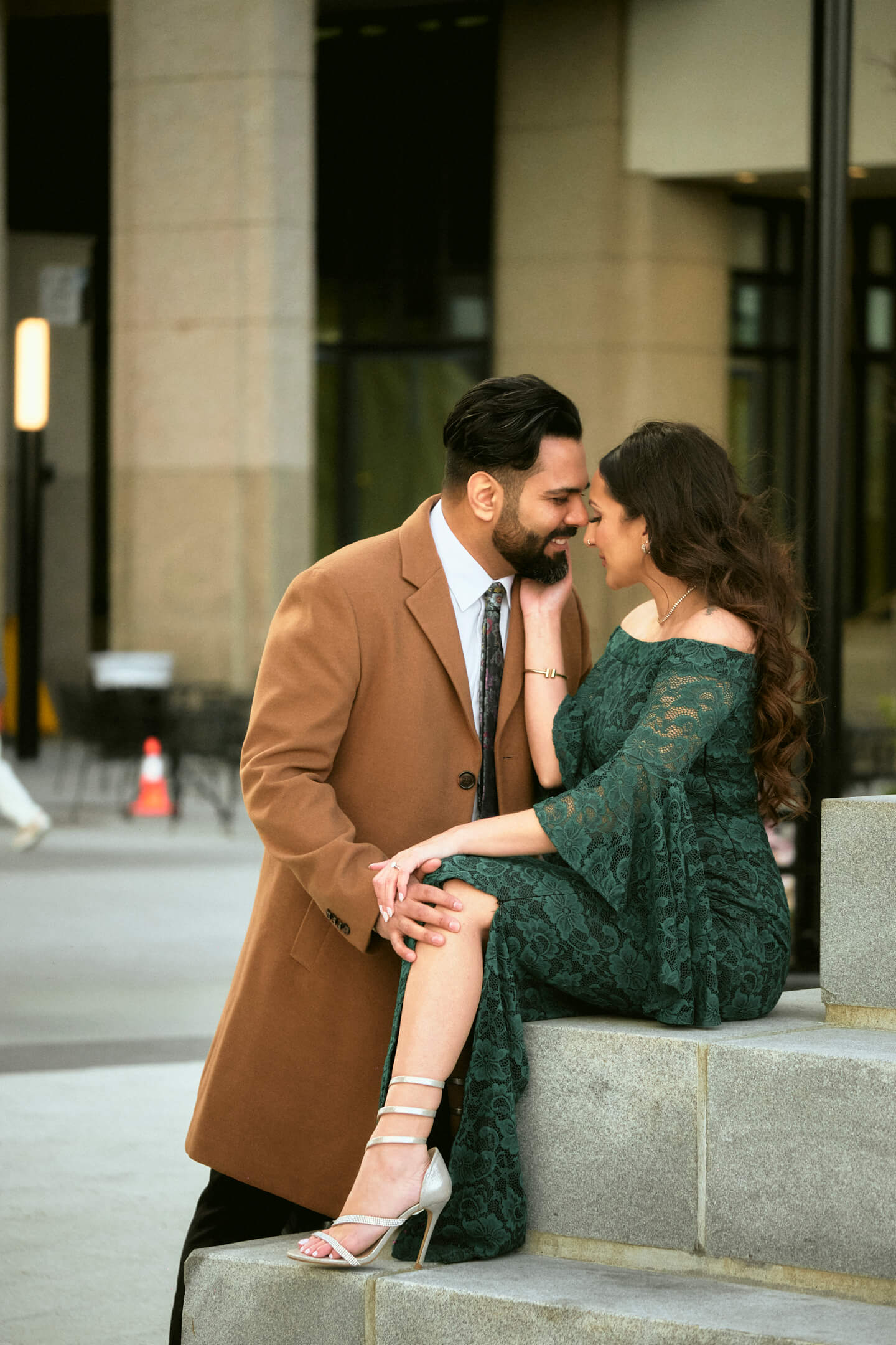 Mansi & Mudit - Save the Date - Couples Session - Exchange Place, Jersey City - Portrait Photography Session