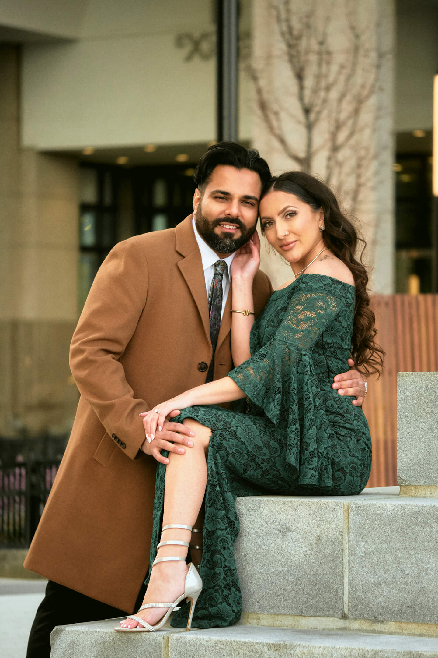 Mansi & Mudit - Save the Date - Couples Session - Exchange Place, Jersey City - Portrait Photography Session