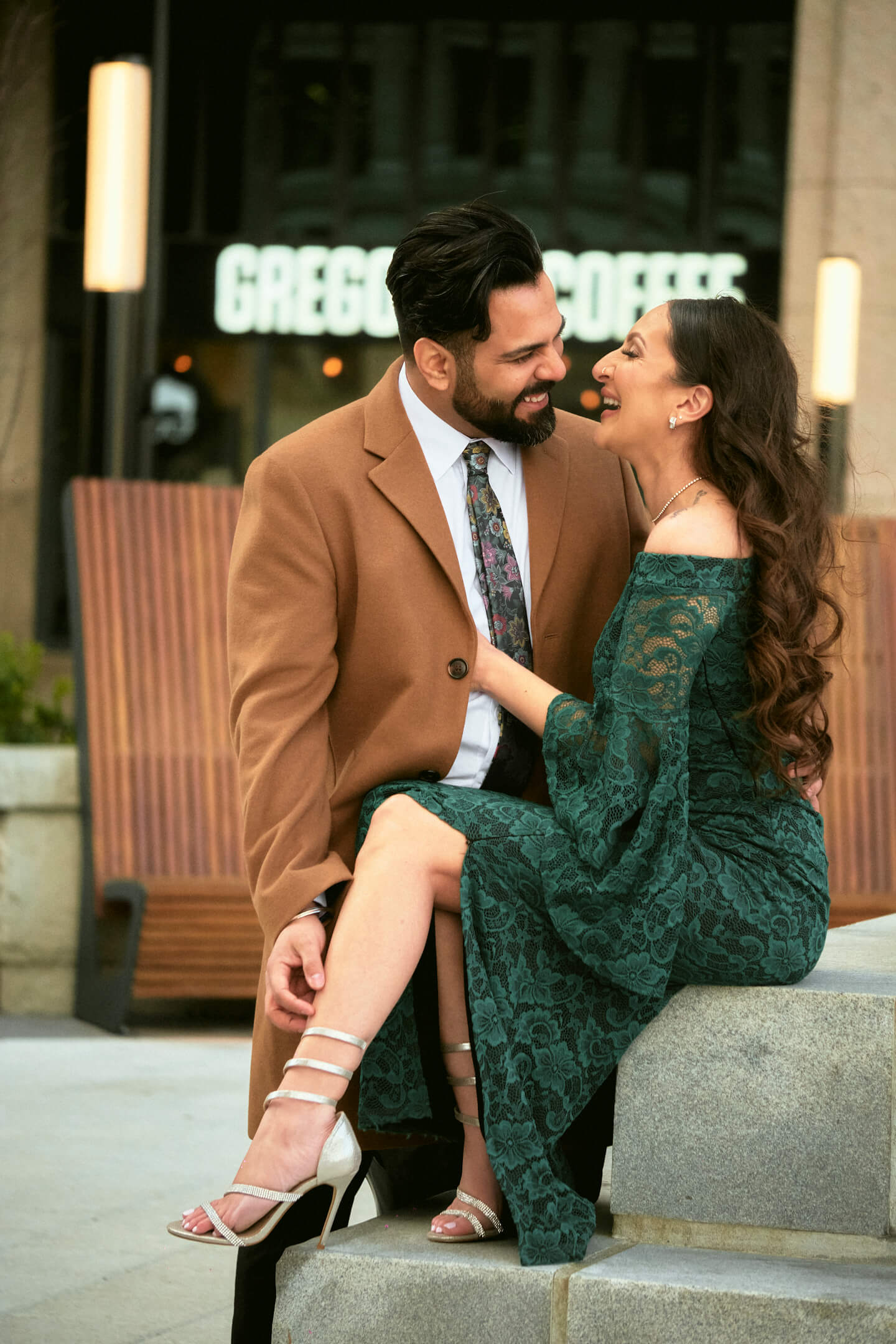 Mansi & Mudit - Save the Date - Couples Session - Exchange Place, Jersey City - Portrait Photography Session