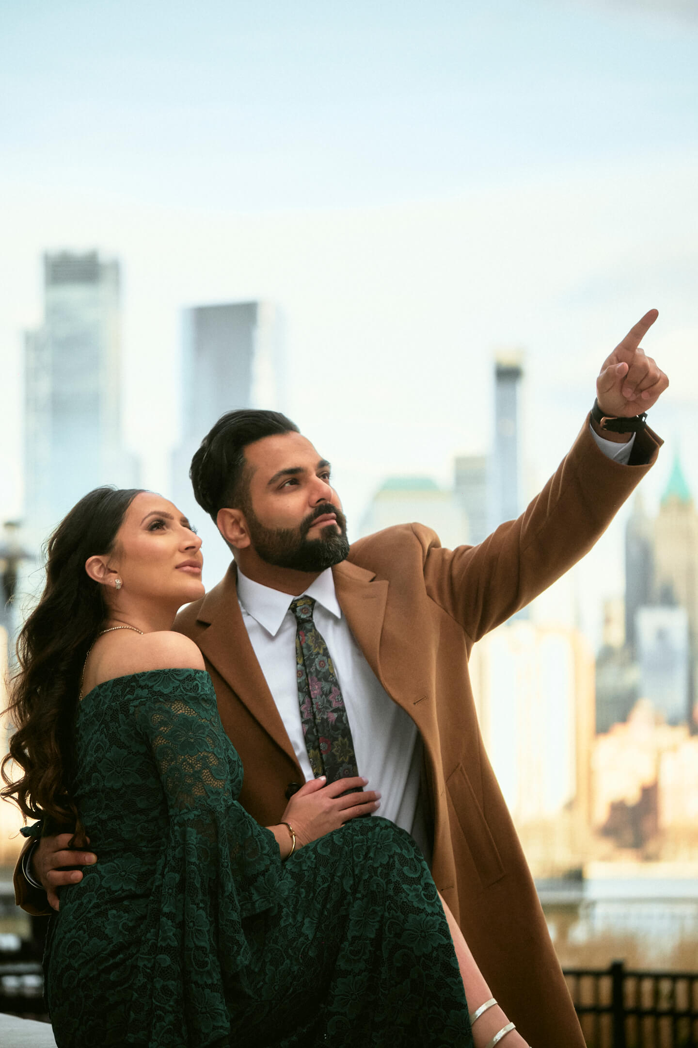 Mansi & Mudit - Save the Date - Couples Session - Exchange Place, Jersey City - Portrait Photography Session