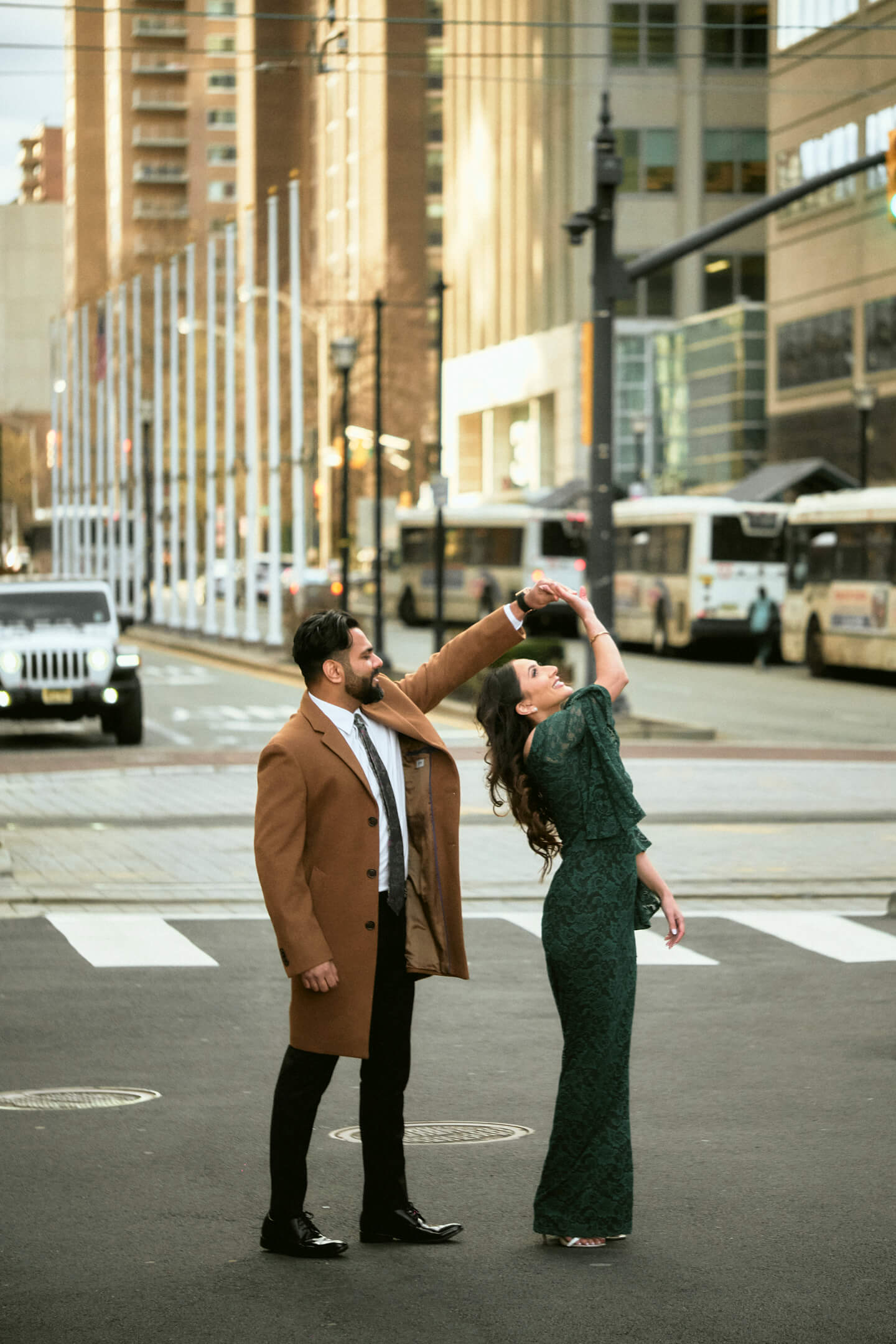 Mansi & Mudit - Save the Date - Couples Session - Exchange Place, Jersey City - Portrait Photography Session