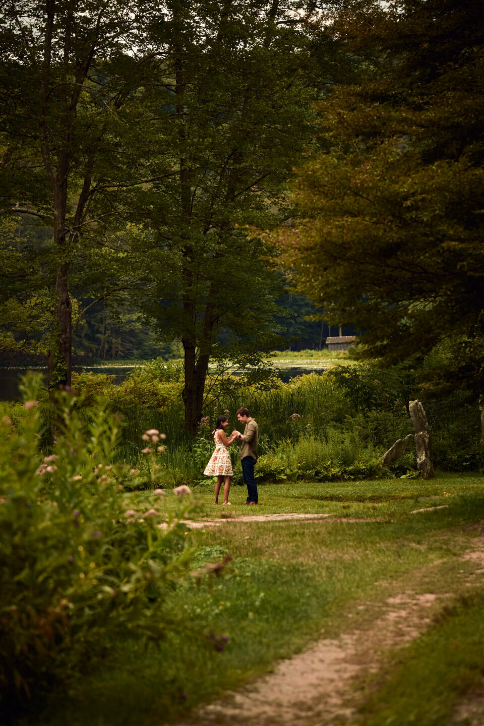 Chase & Alaina - Surprise Proposal - Innis Garden, New York - Environmental Portrait Session